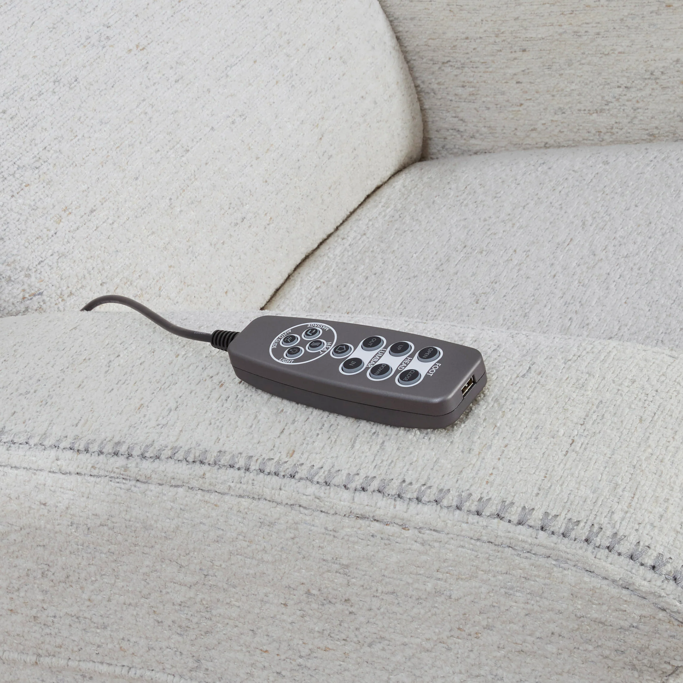 ARMSTRONG - CLEARWATER SAND Power Recliner with Heat, Massage & Auto-Glide - Image 5