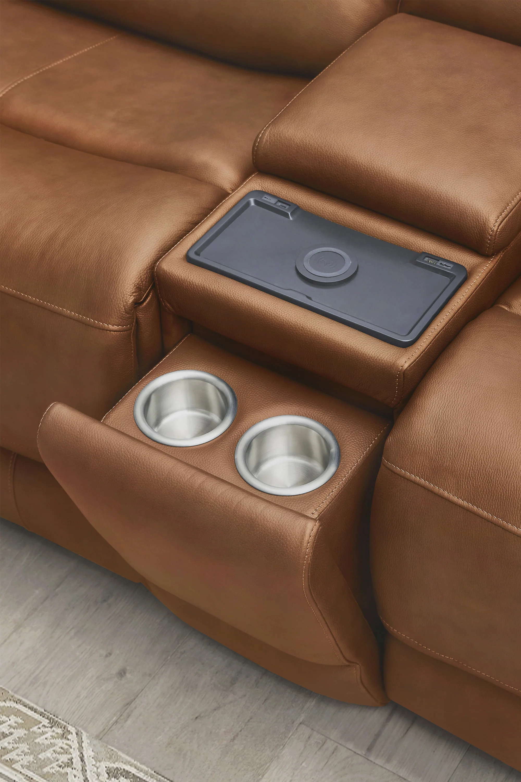 BELMONT - LYRIC CARAMEL Zero-Gravity Power Sofa Group - Image 13