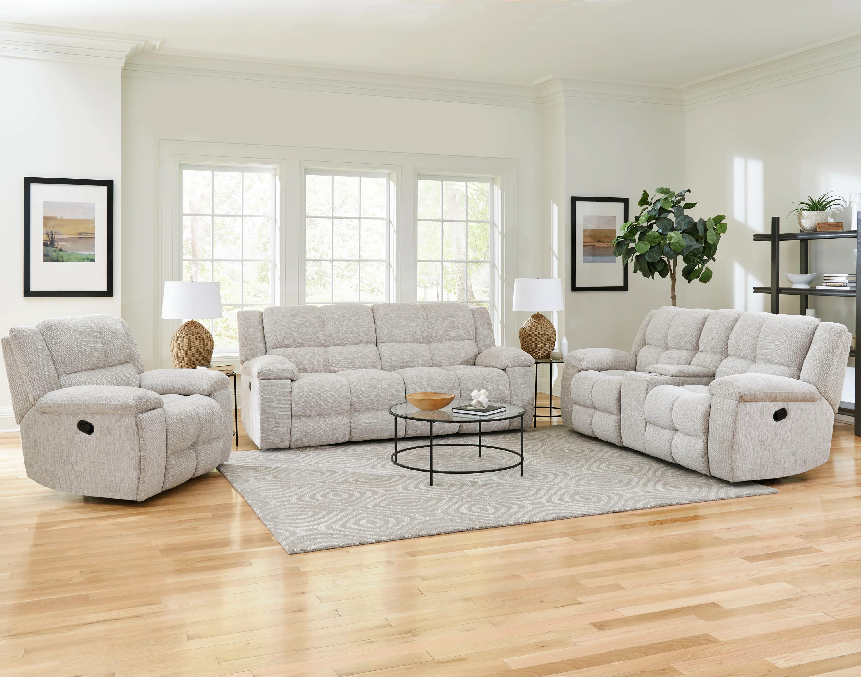 BUSTER - OPAL TAUPE Manual Dual Reclining Console Loveseat - Image 12