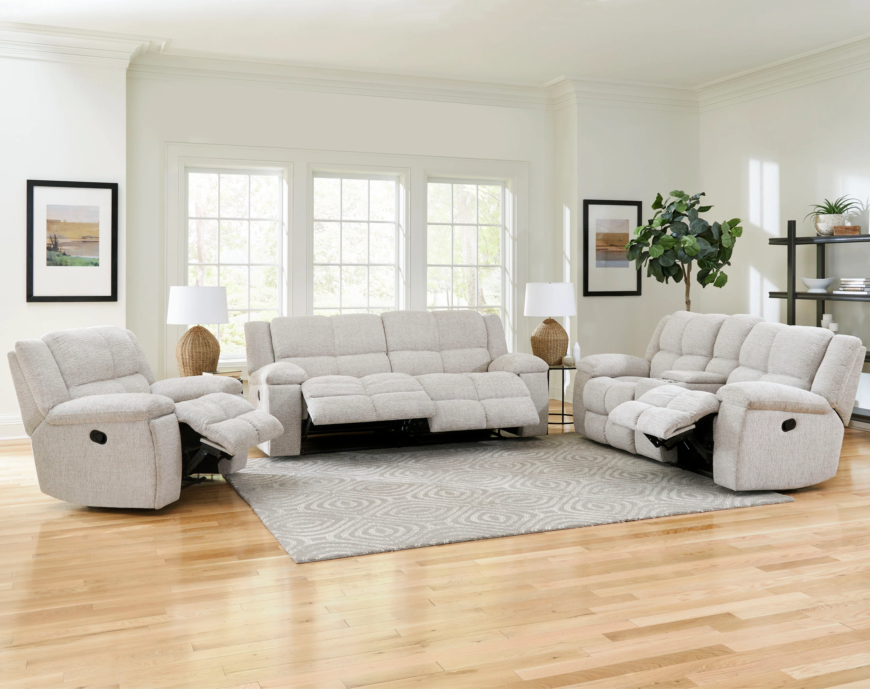 BUSTER - OPAL TAUPE Manual Dual Reclining Console Loveseat - Image 11