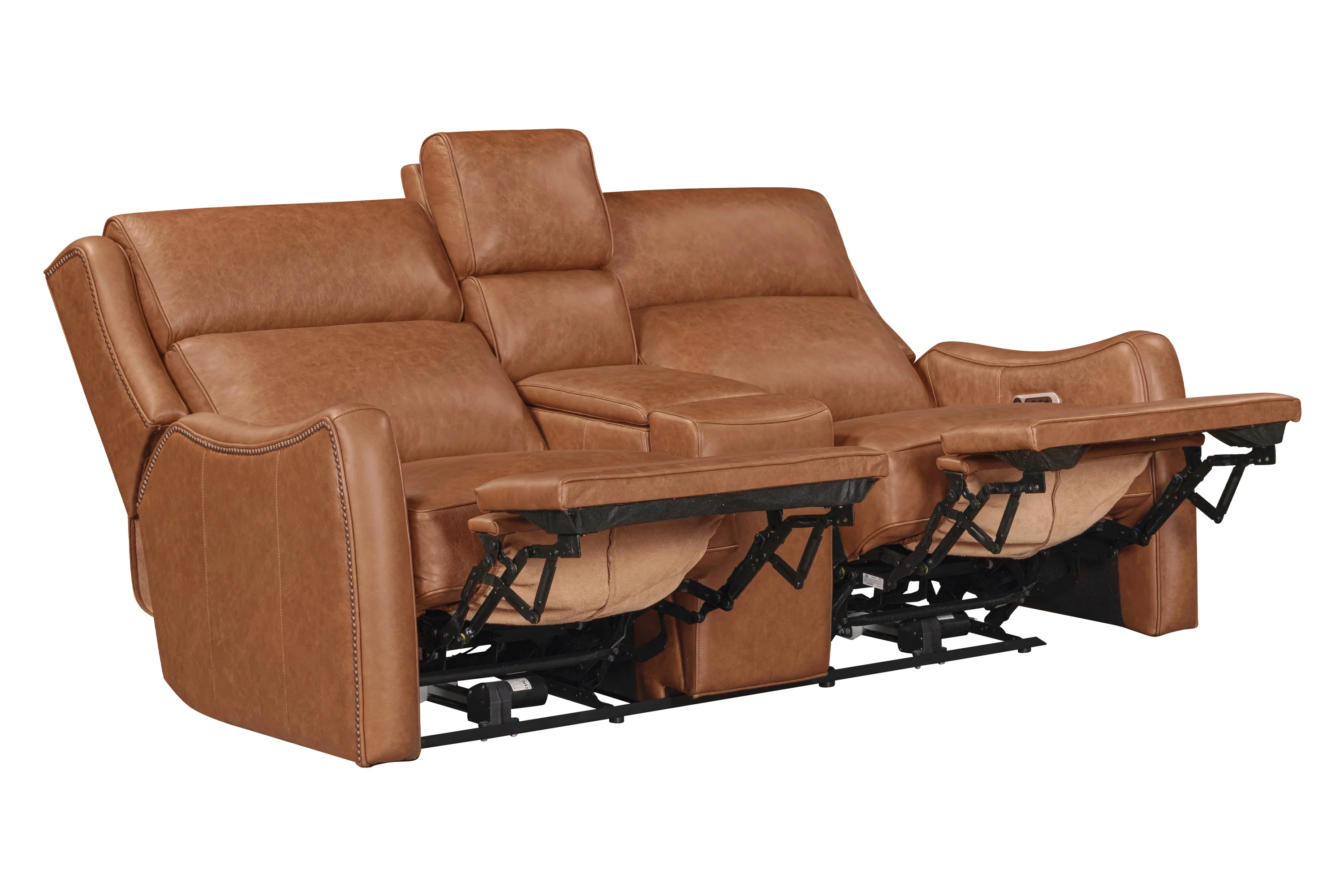 CHANNING - RENAISSANCE CINNAMON Power Zero Gravity Tilt Console Loveseat P3 - Image 4