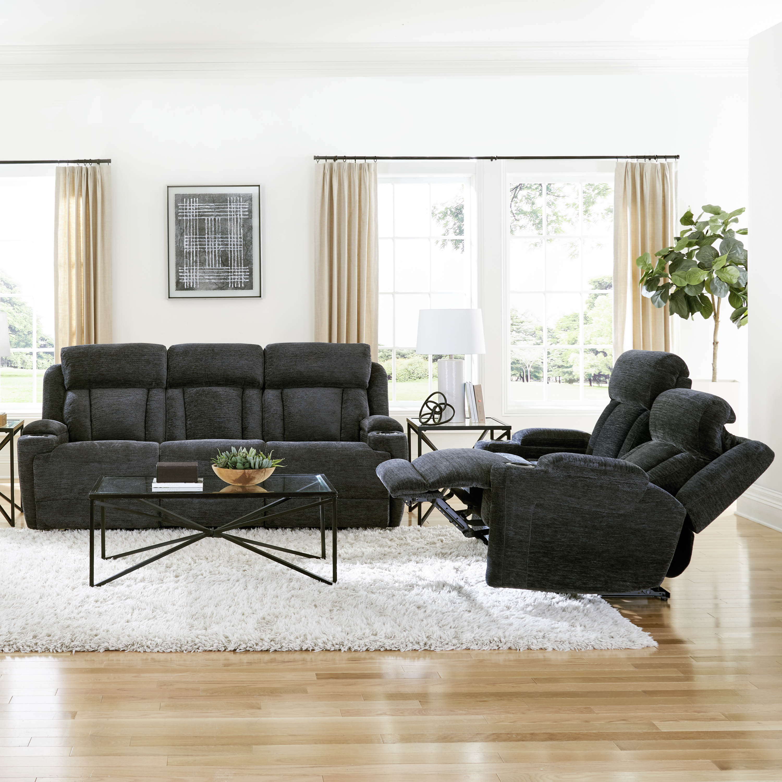 DALTON - LUCKY CHARCOAL Power Loveseat - Image 4