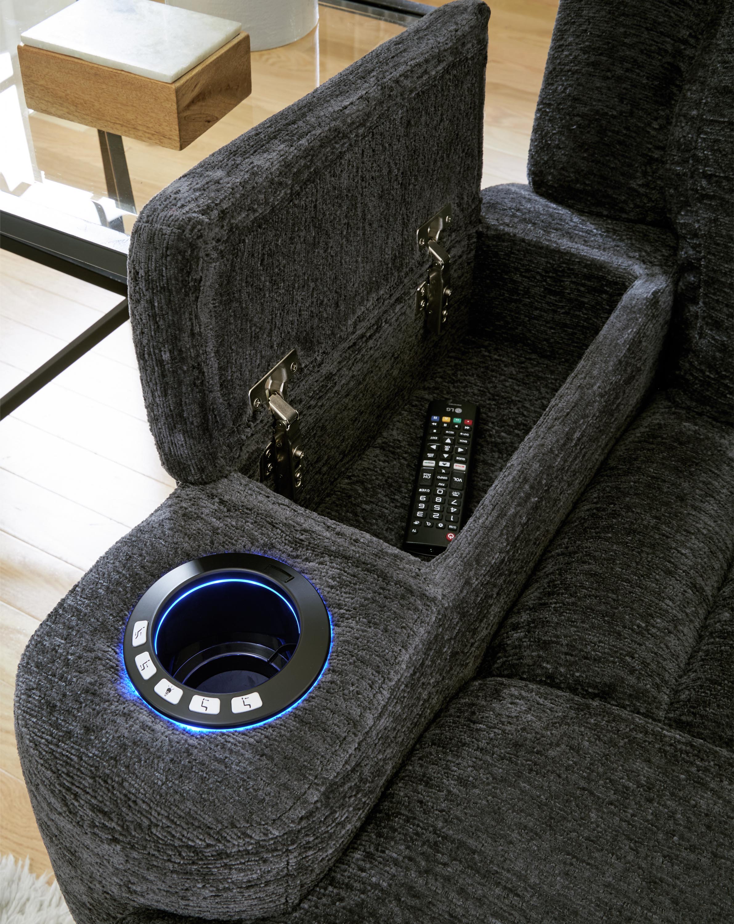 DALTON - LUCKY CHARCOAL Power Loveseat - Image 5