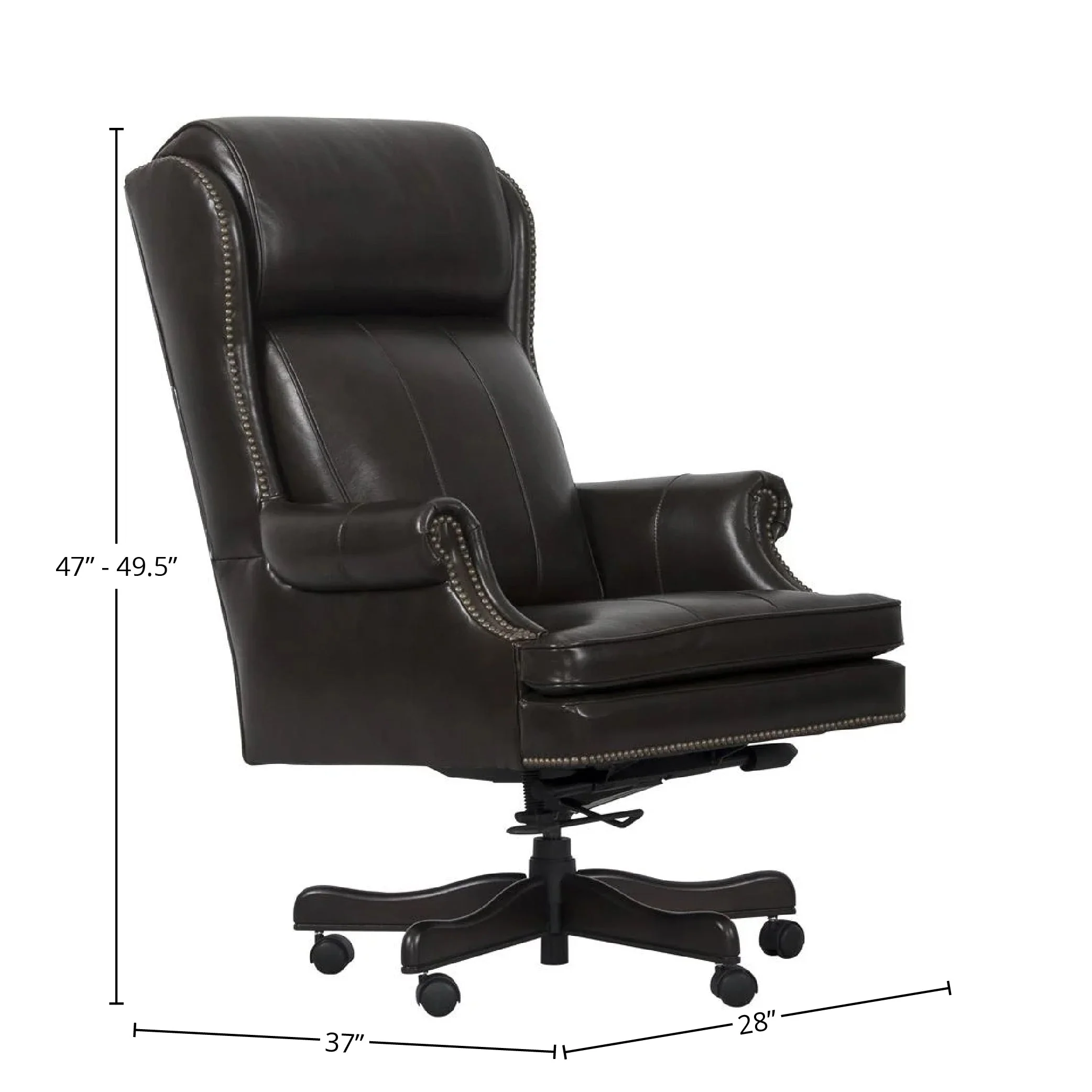 DC#105-PBR - PACIFIC BROWN Leather Desk Chair - Image 4