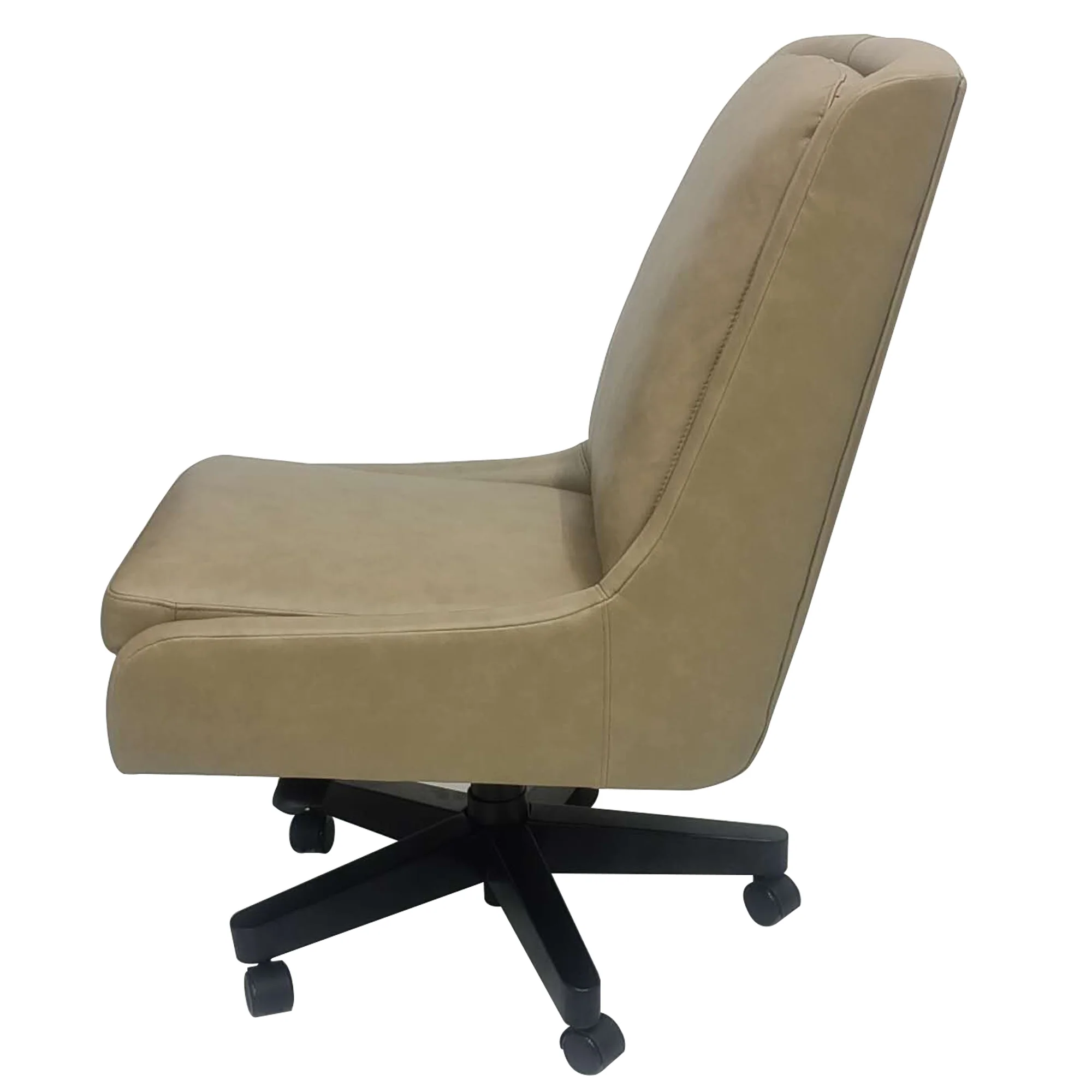 DC#131-LTCR- LOTUS CREAM Leather Desk Chair - Image 4