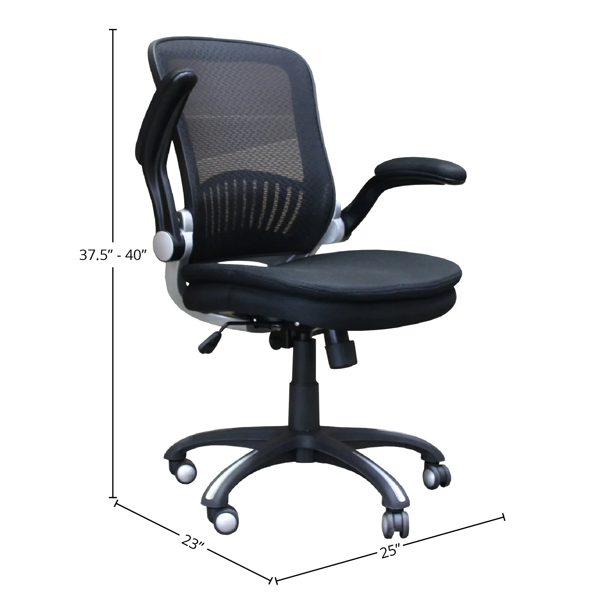 DC#301-BLK - BLACK Fabric Desk Chair - Image 5