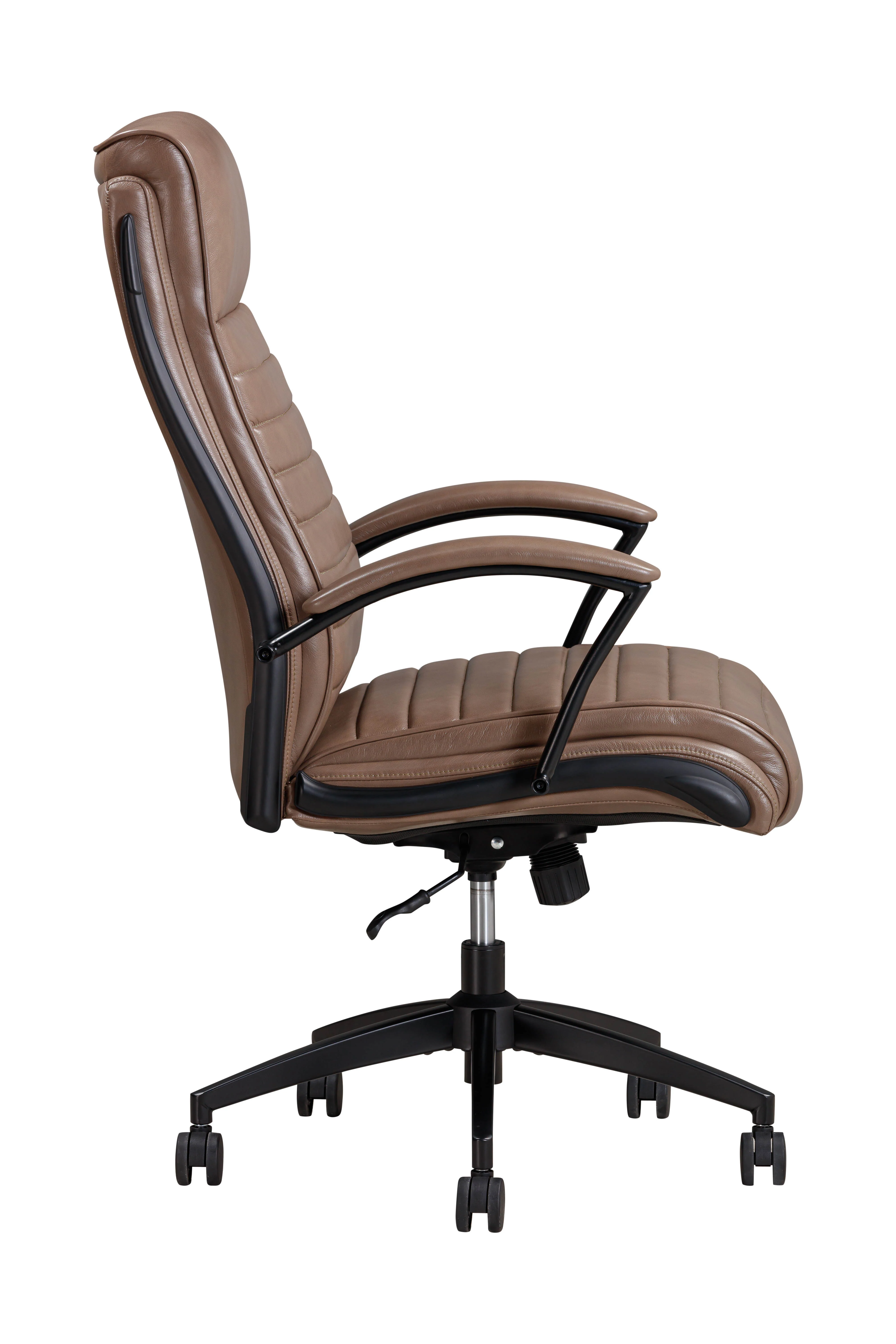 DC#370-SMLT - SMOOTH LATTE Leather Desk Chair - Image 7