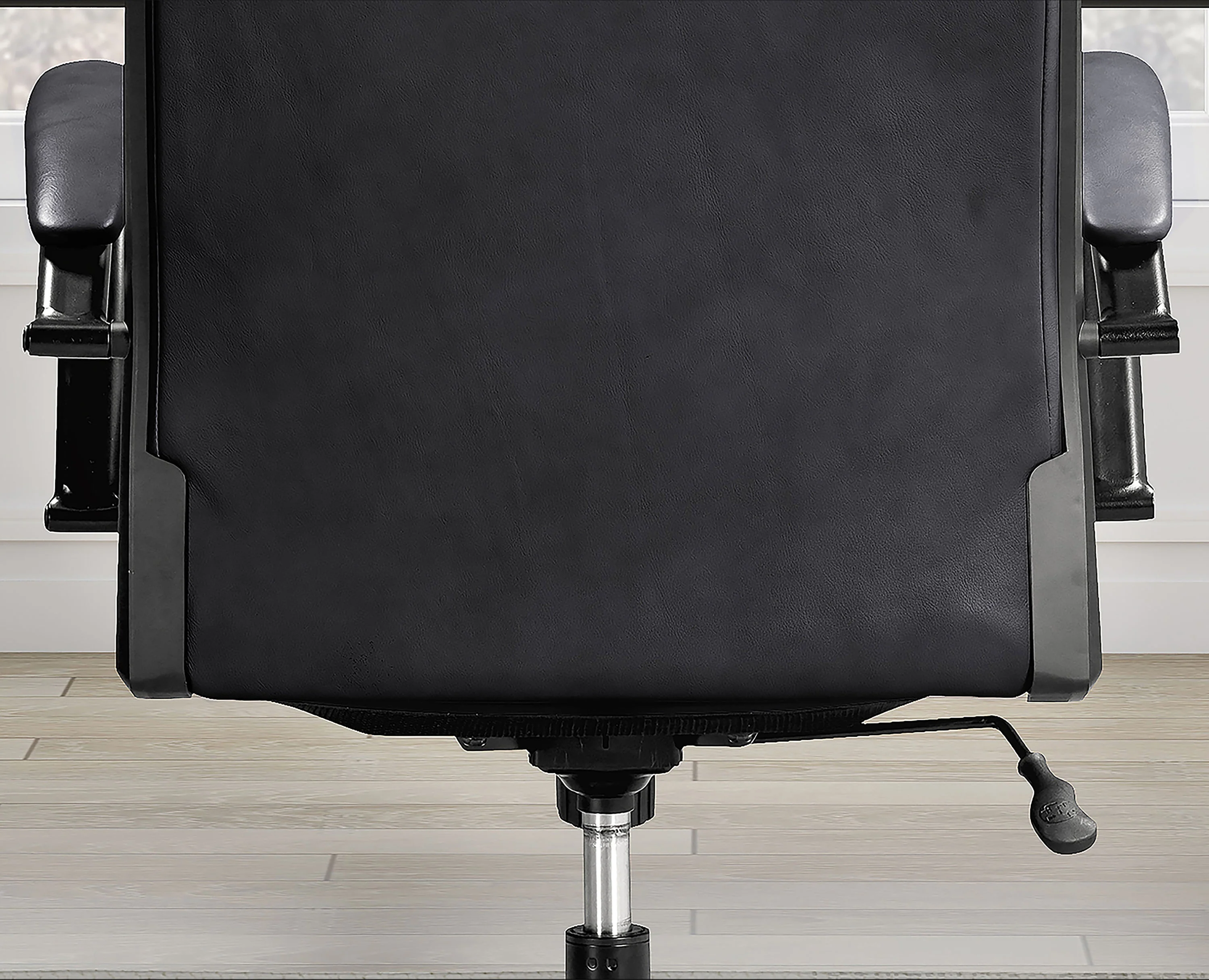 DC#370-SMBK - SMOOTH BLACK Leather Desk Chair - Image 6
