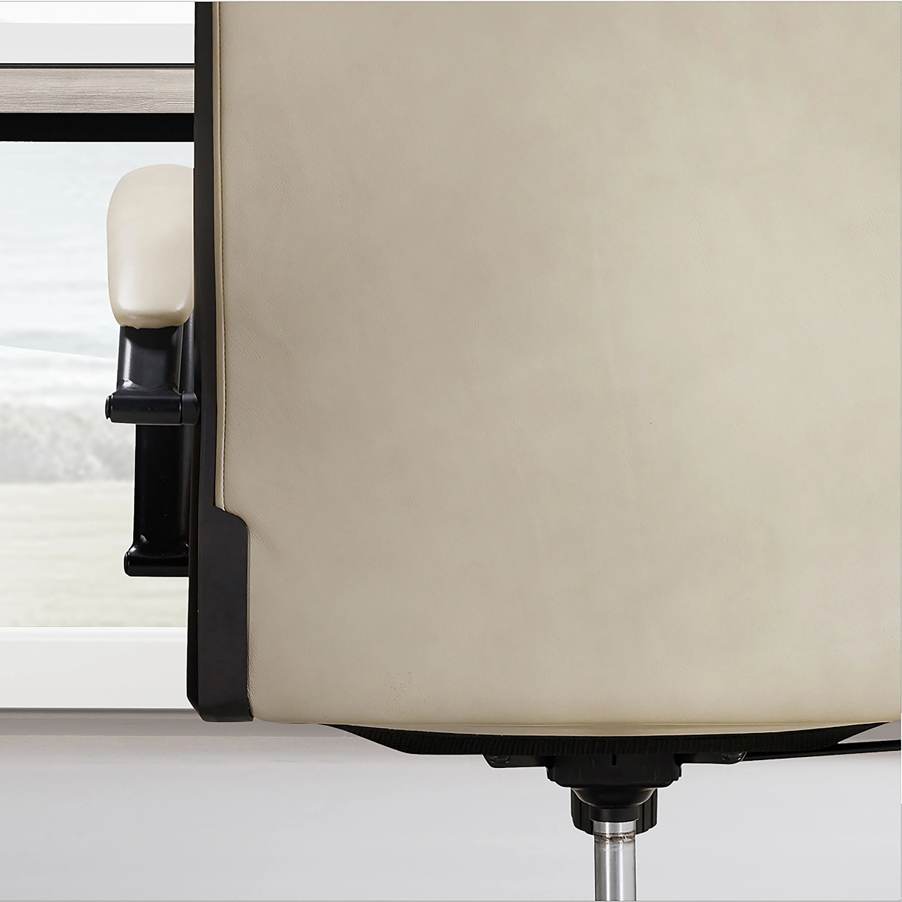 DC#370-ATLI - ANTIQUE LINEN Leather Desk Chair - Image 6