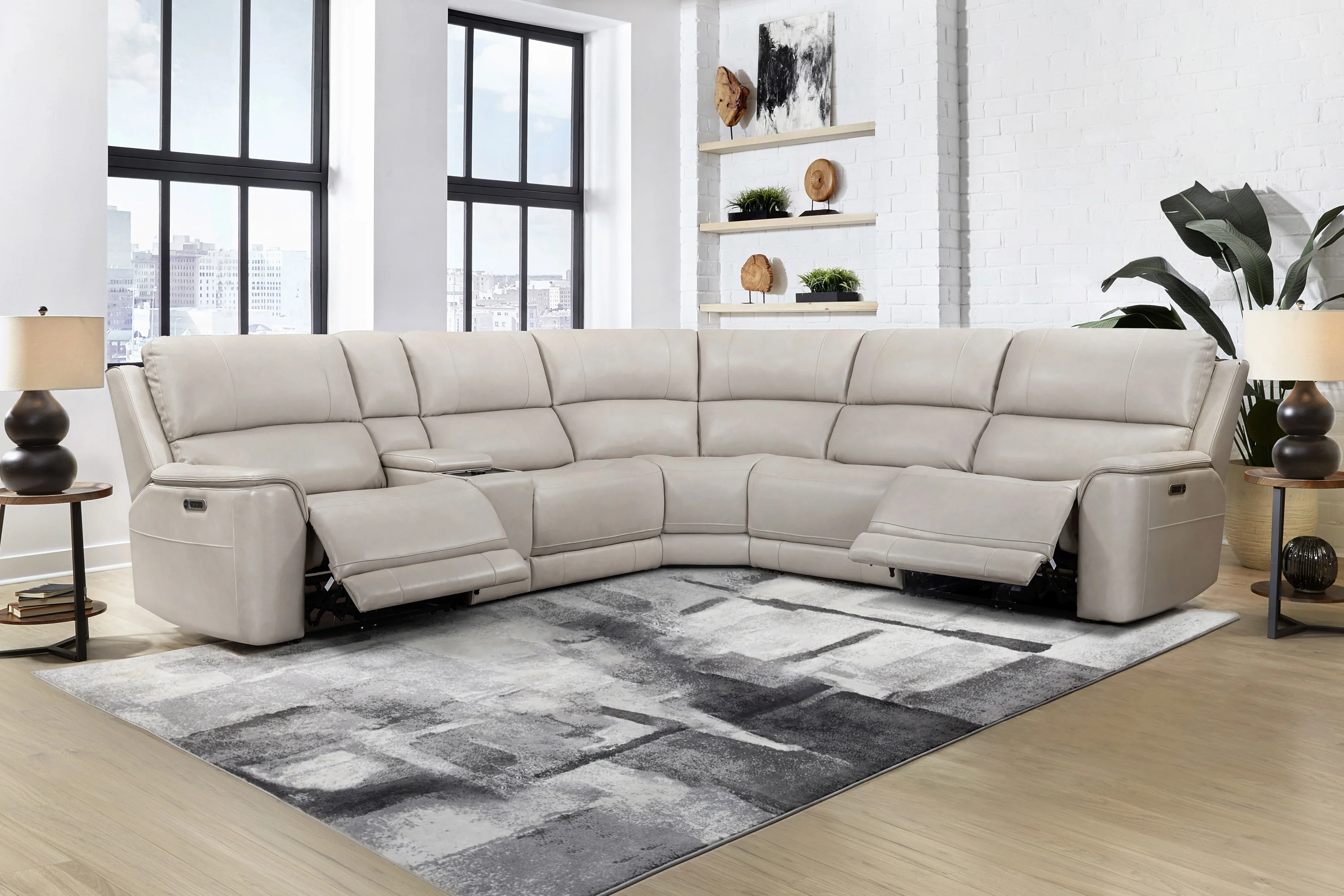 EASTON - STEAMBOAT QUARTZ 6pc Power Zero Gravity Modular Sectional with Power Headrest & Lumbar - Image 14