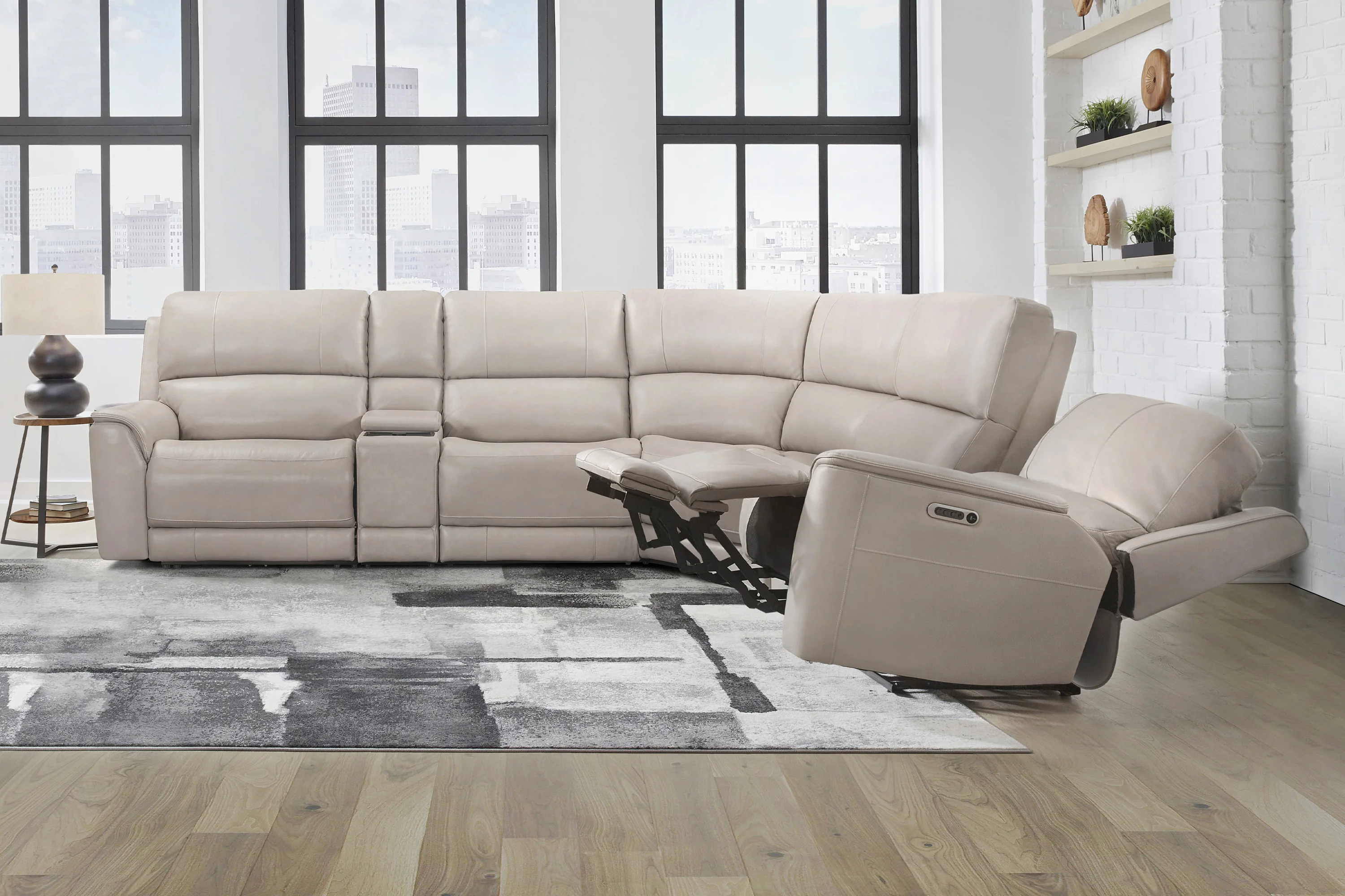 EASTON - STEAMBOAT QUARTZ 6pc Power Zero Gravity Modular Sectional with Power Headrest & Lumbar - Image 15