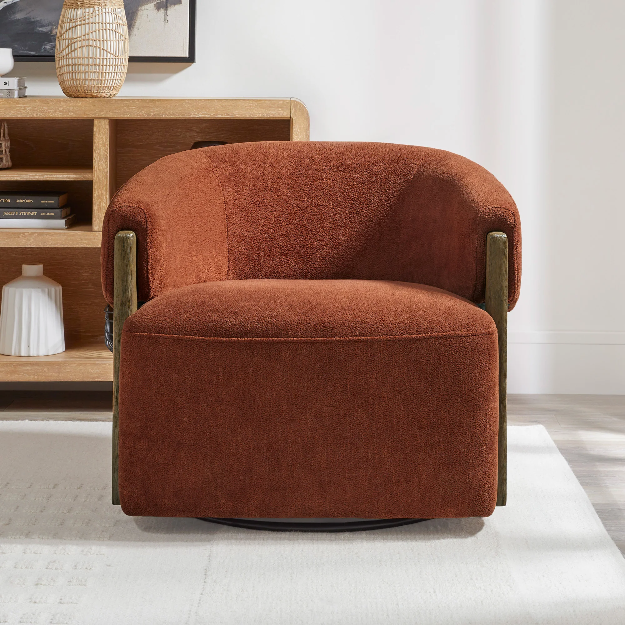 FINLEY - ISLAND RUST Swivel Accent Chair - Image 3