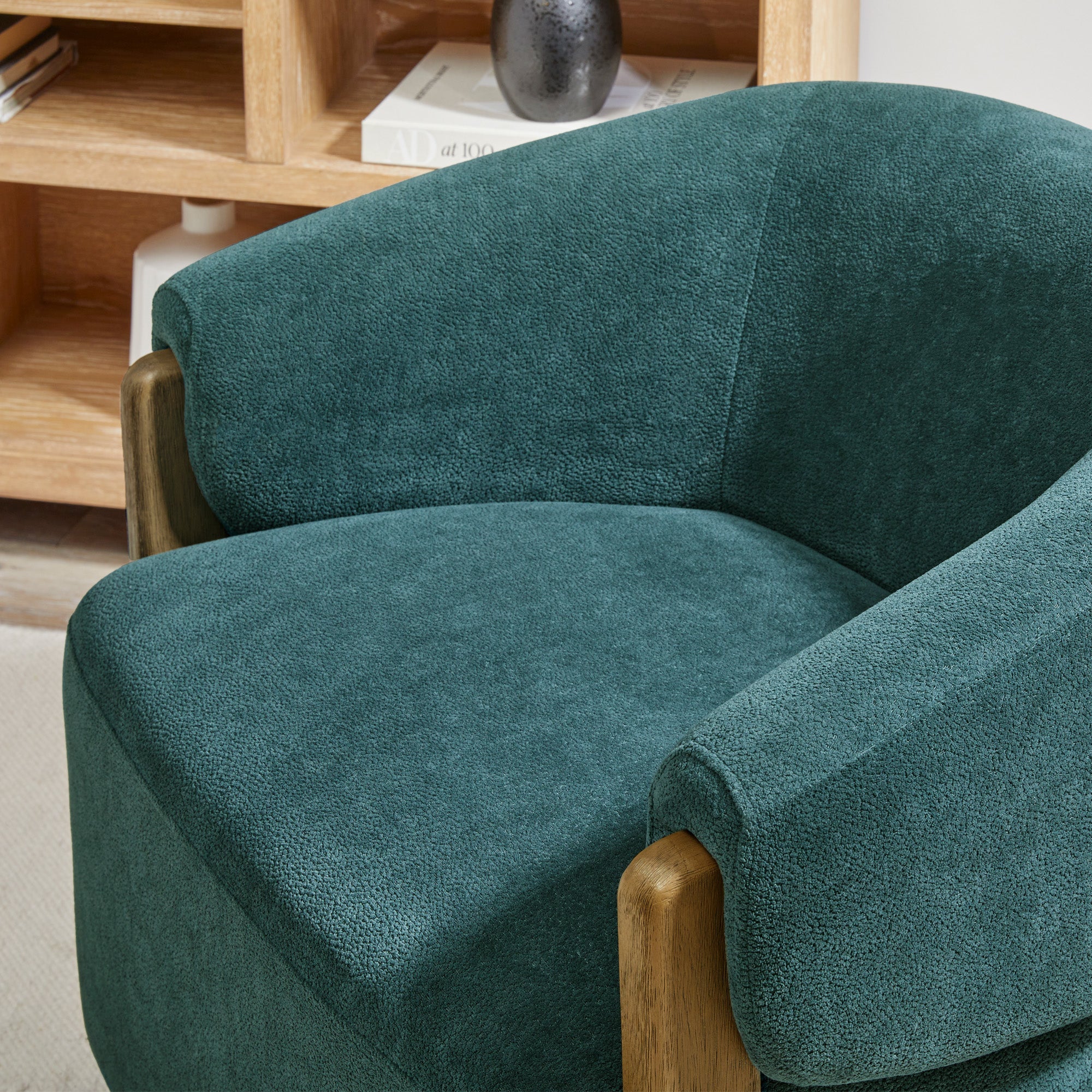 FINLEY - ISLAND TEAL Swivel Accent Chair - Image 4