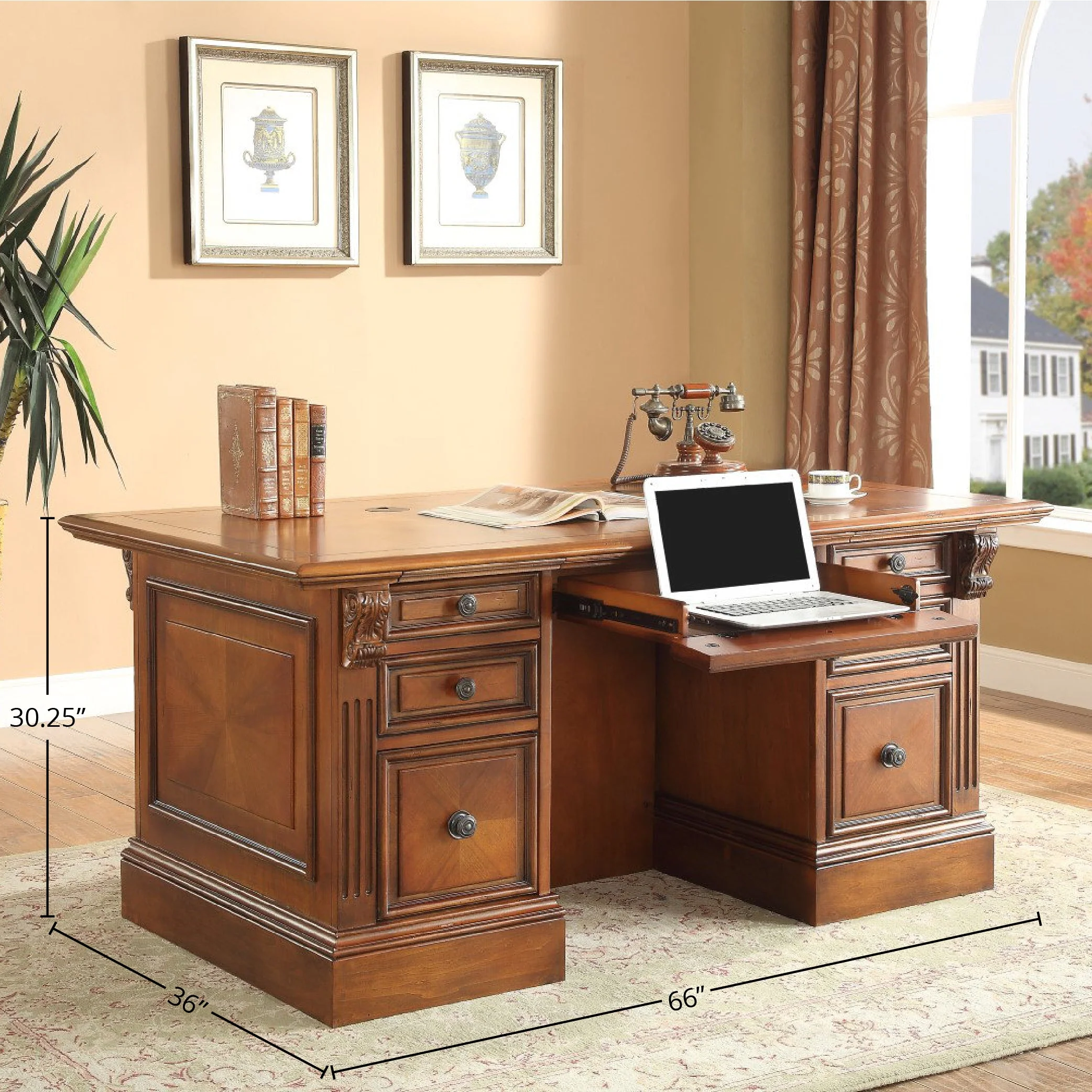 HUNTINGTON Double Pedestal Executive Desk - Image 4