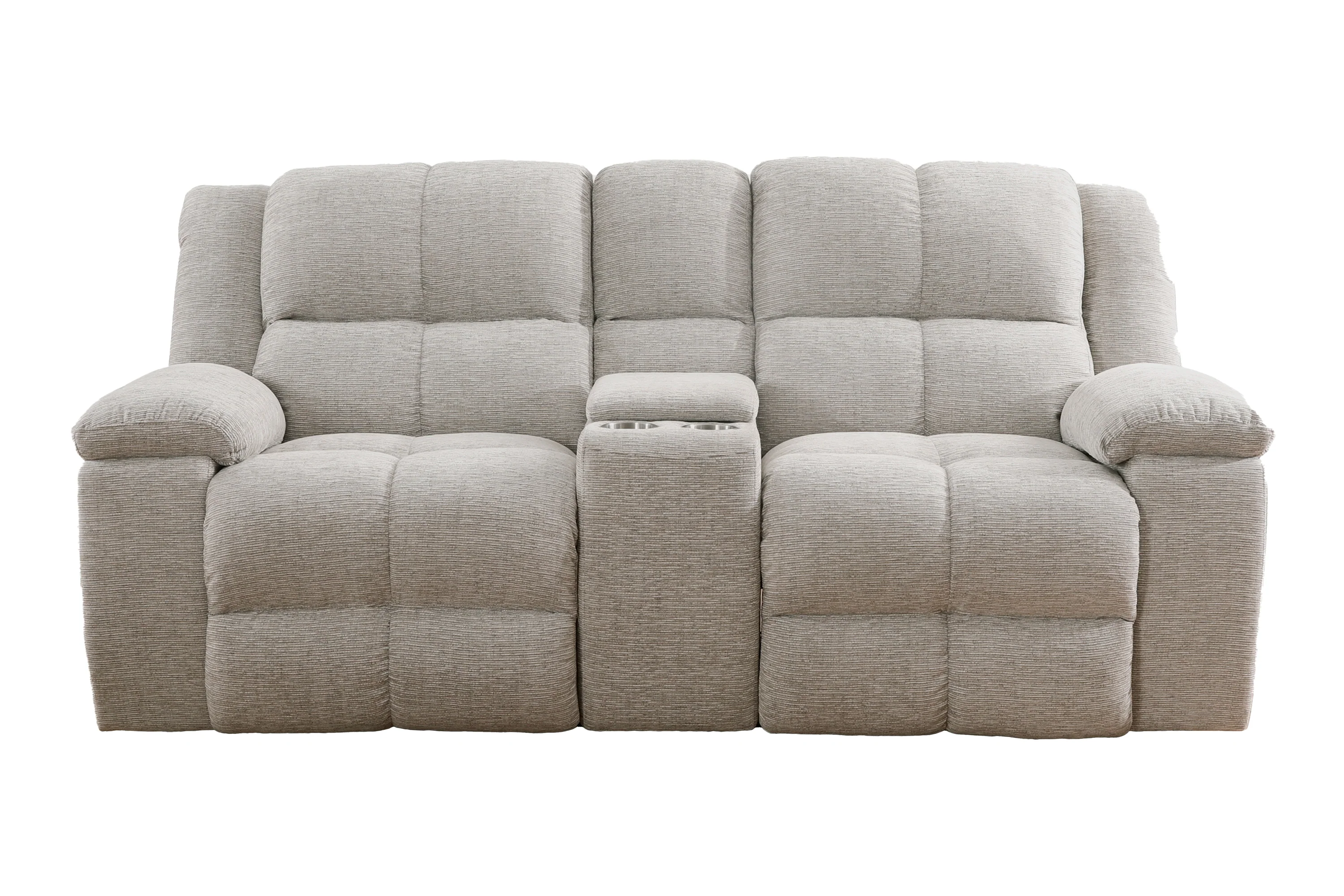 BUSTER - OPAL TAUPE Manual Dual Reclining Console Loveseat - Image 3