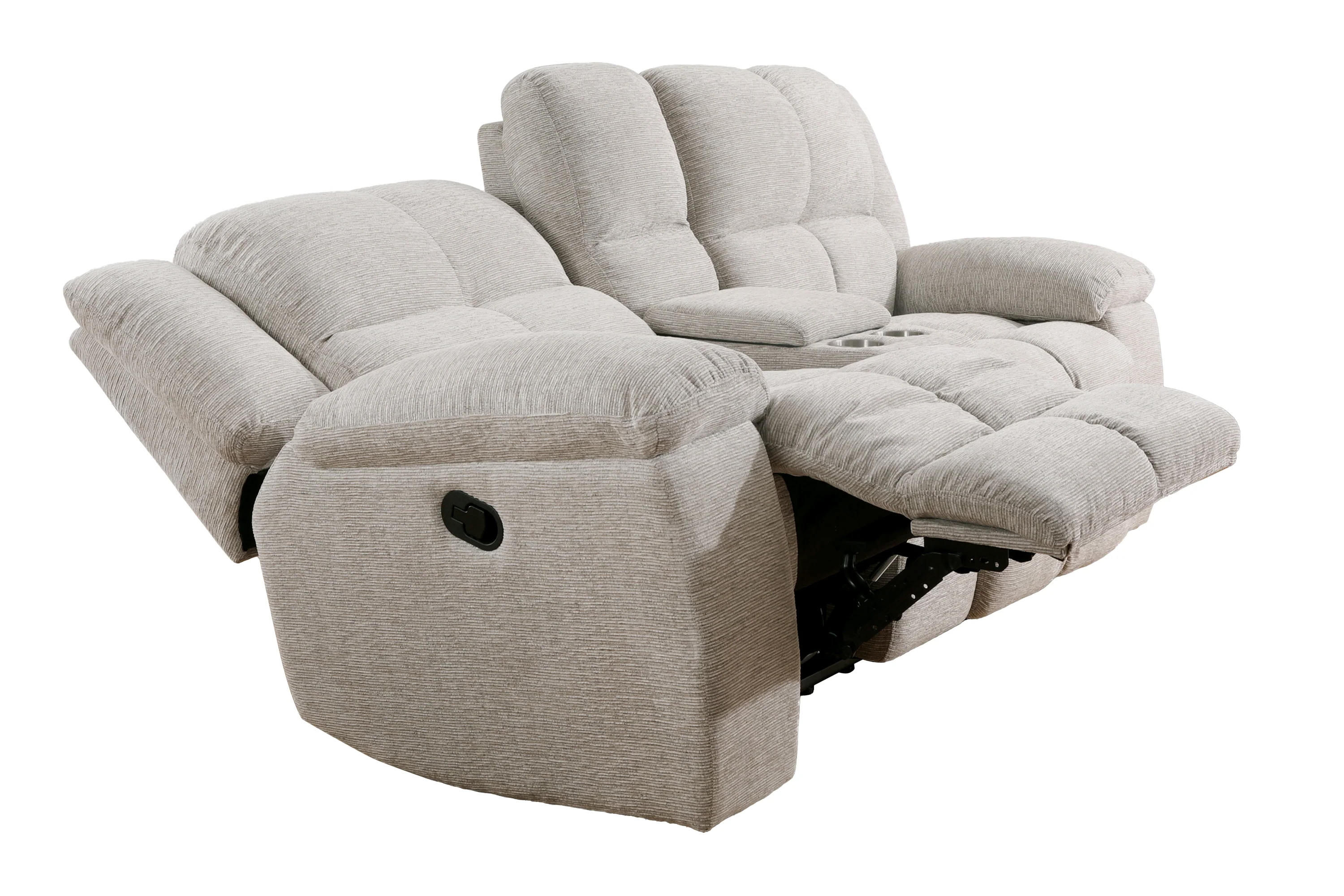 BUSTER - OPAL TAUPE Manual Dual Reclining Console Loveseat - Image 4