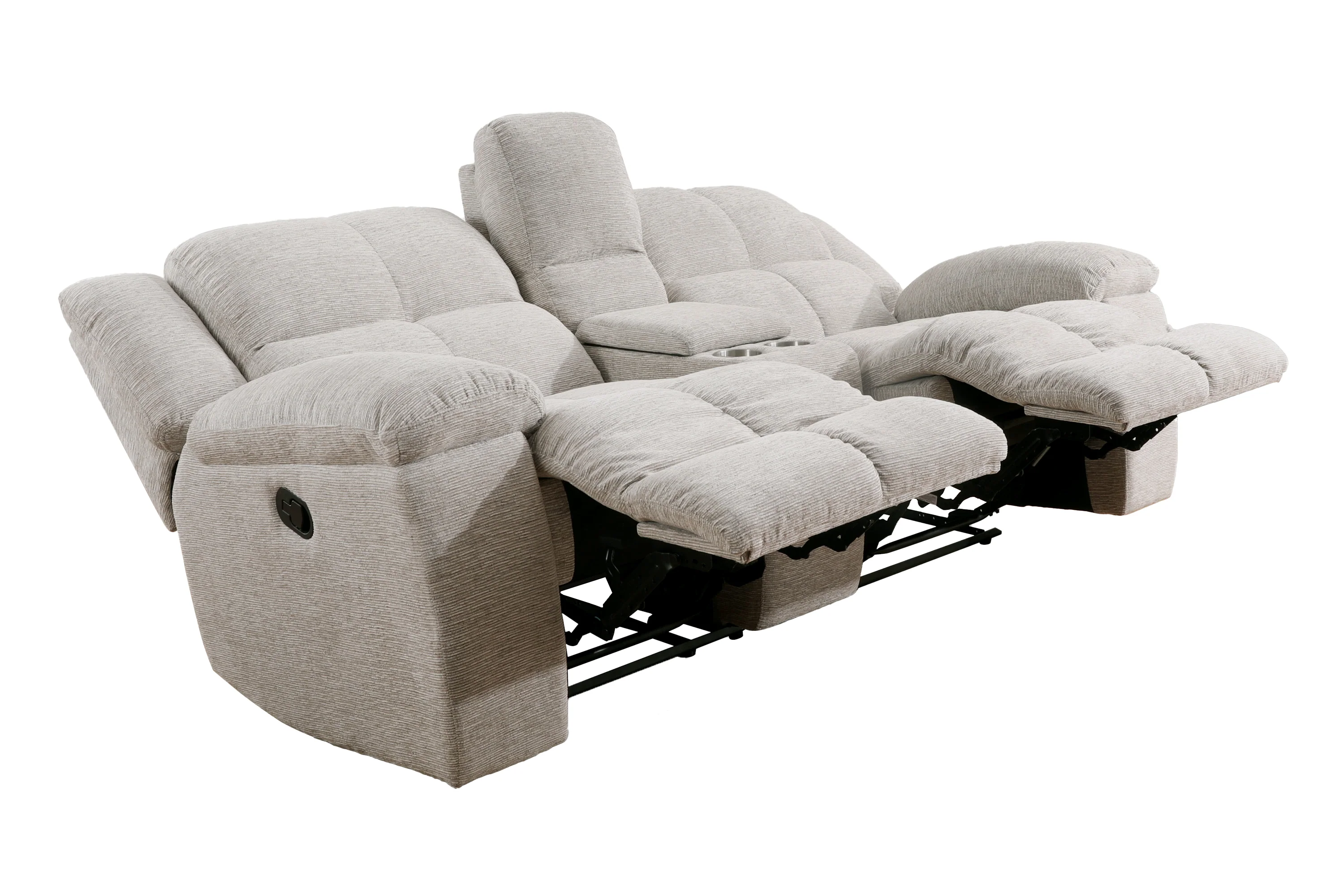 BUSTER - OPAL TAUPE Manual Dual Reclining Console Loveseat - Image 5
