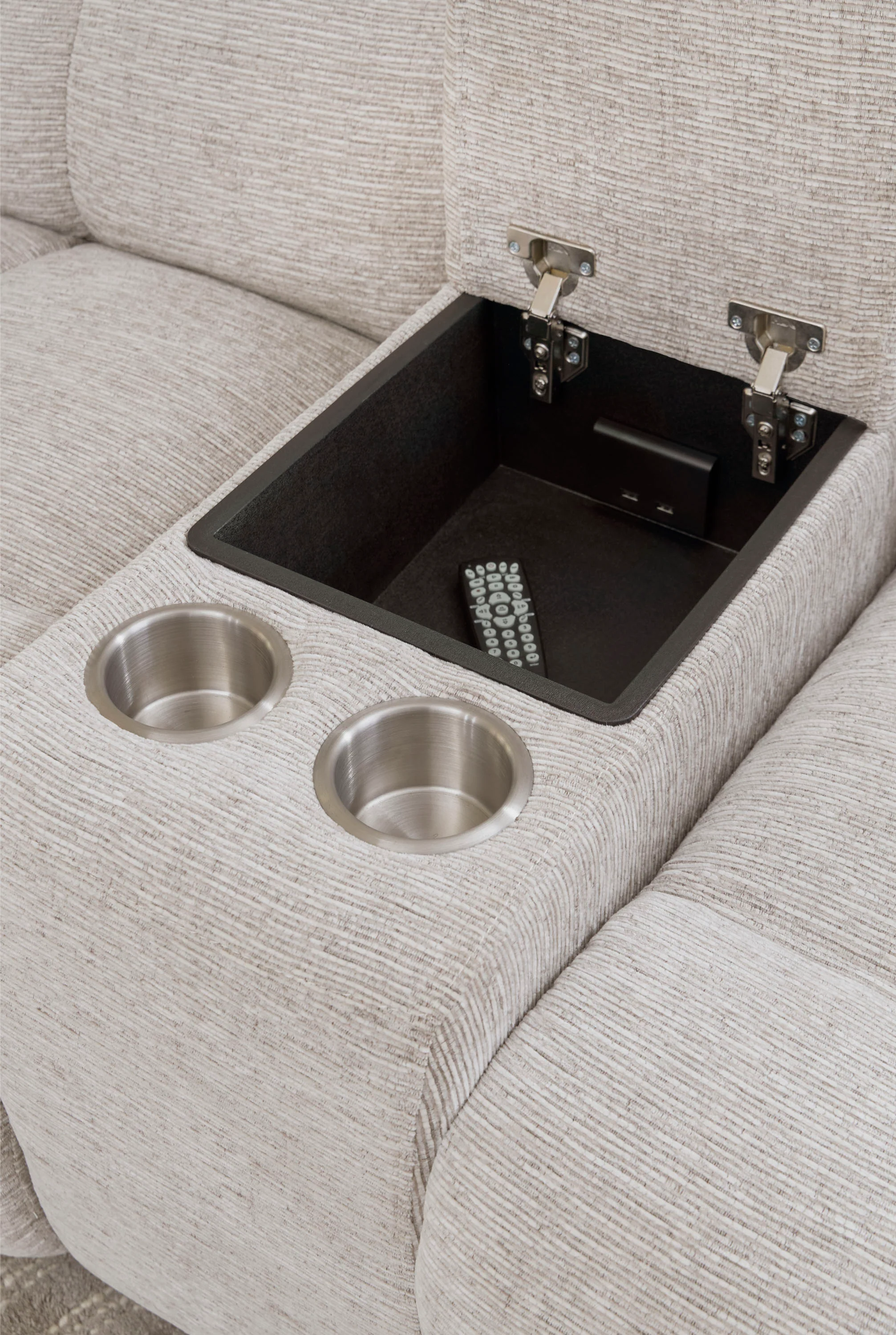 BUSTER - OPAL TAUPE Manual Dual Reclining Console Loveseat - Image 6