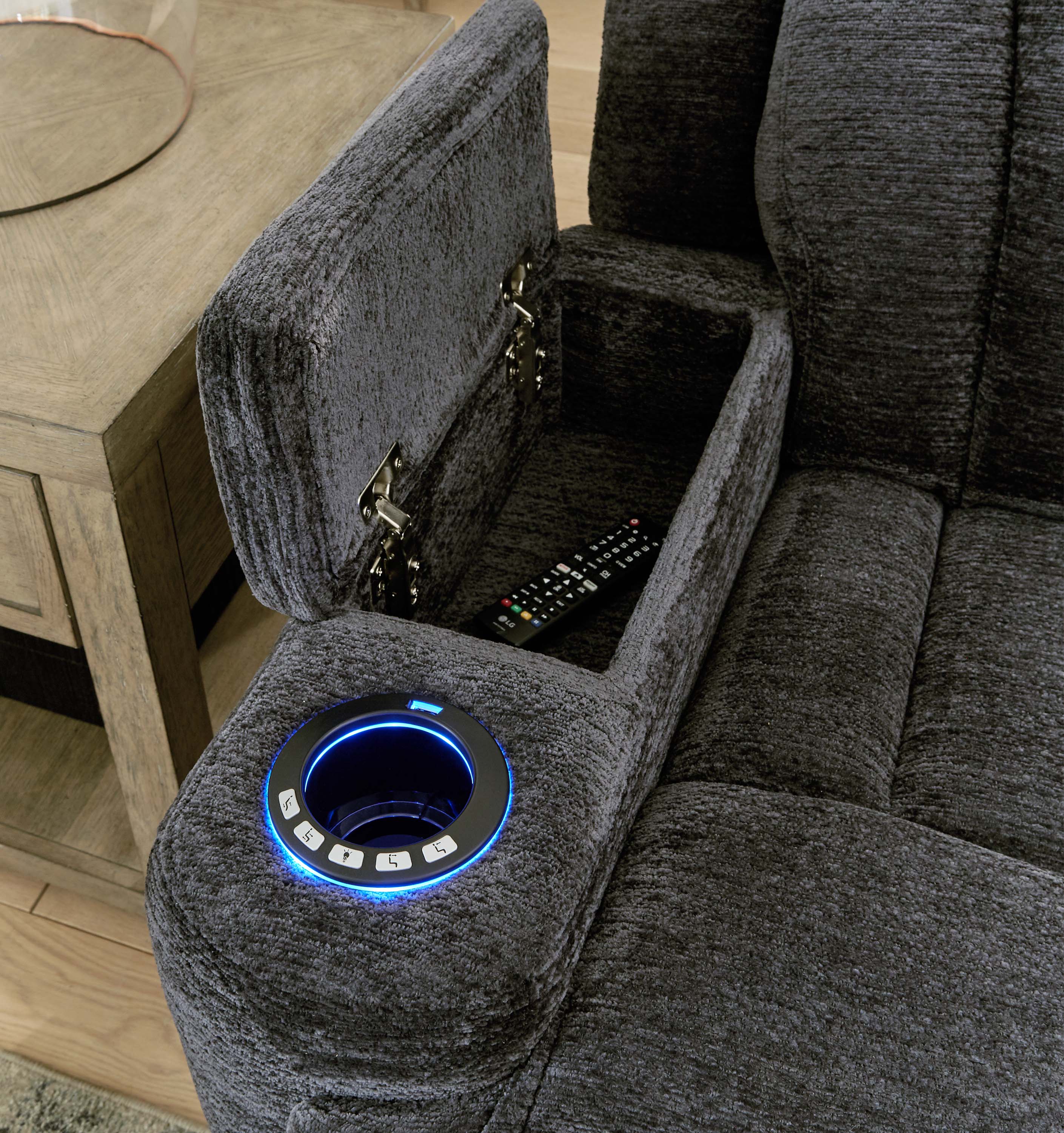 DALTON - LUCKY CHARCOAL 6pc Power Reclining Sectional - Image 6