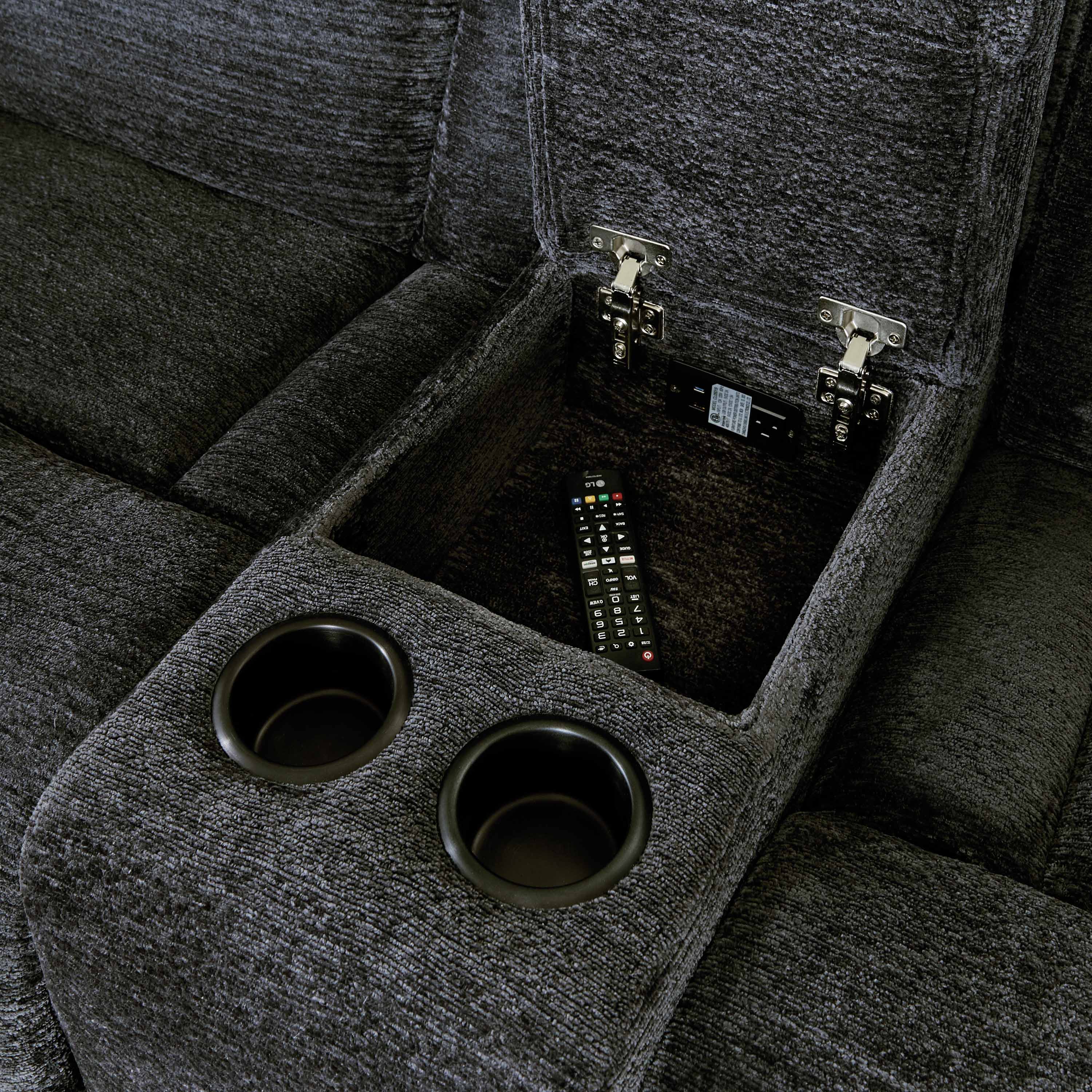 DALTON - LUCKY CHARCOAL 6pc Power Reclining Sectional - Image 8