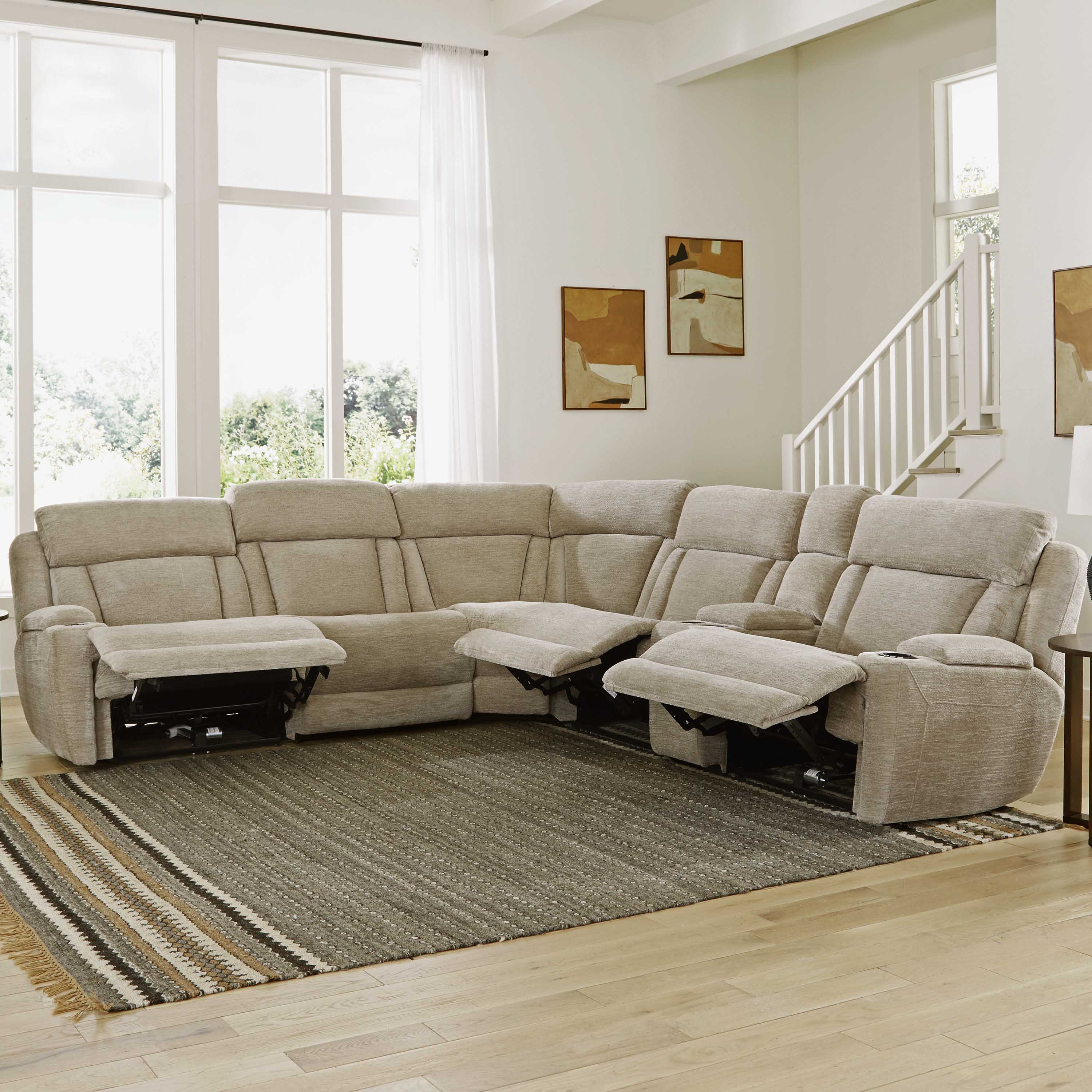 DALTON - LUCKY FAWN 6pc Power Reclining Sectional - Image 3