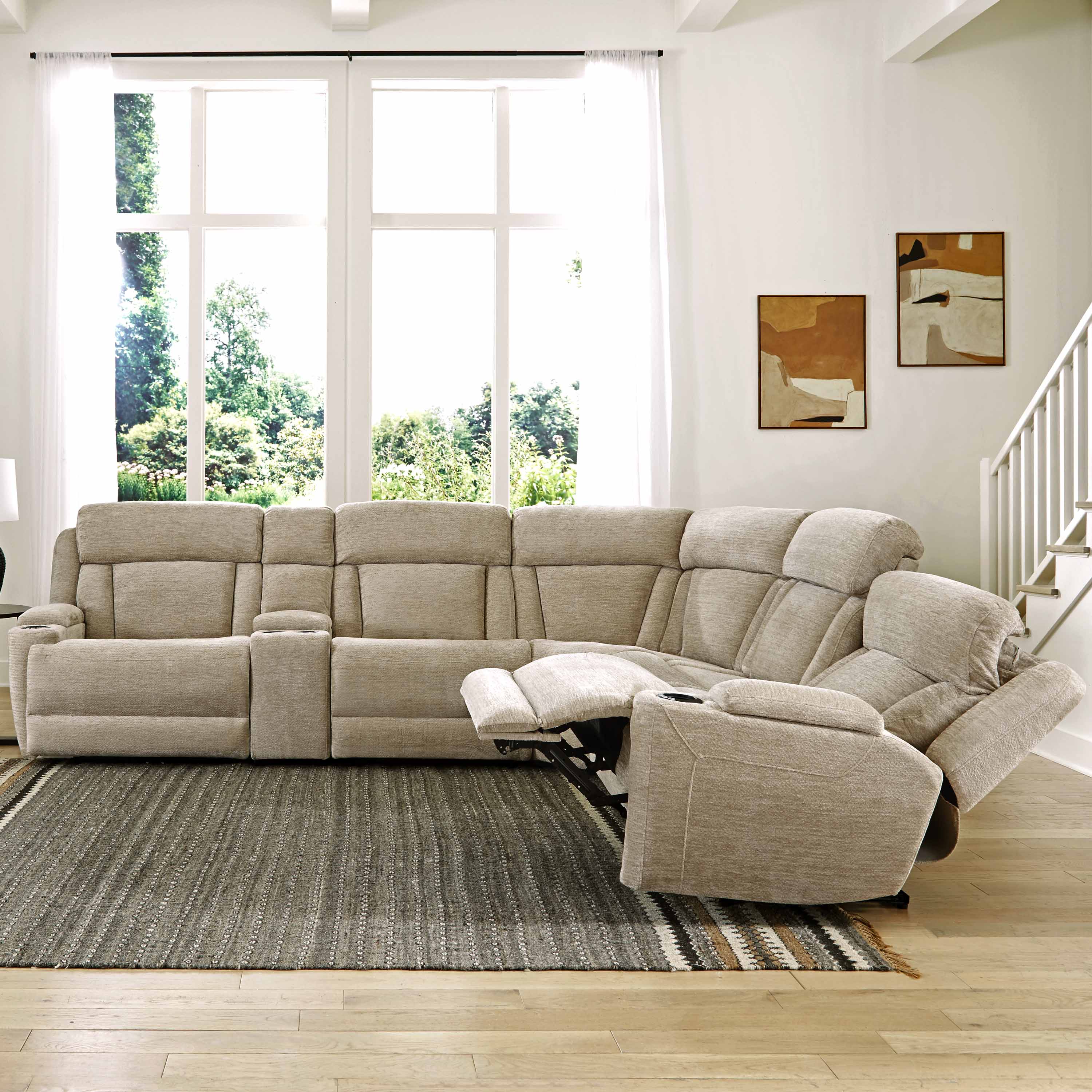 DALTON - LUCKY FAWN 6pc Power Reclining Sectional - Image 5