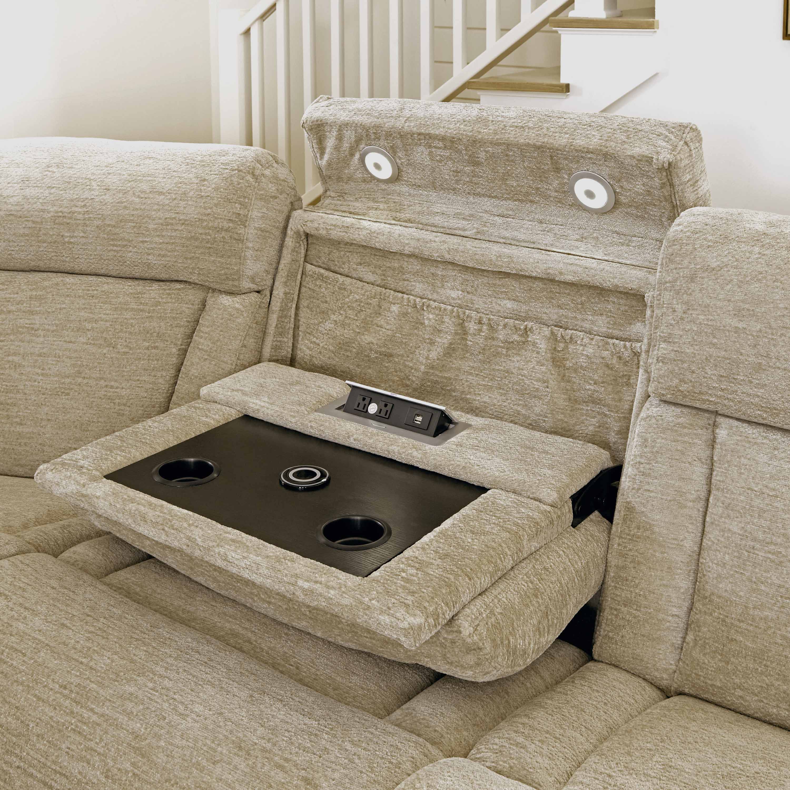 DALTON - LUCKY FAWN 6pc Power Reclining Sectional - Image 8