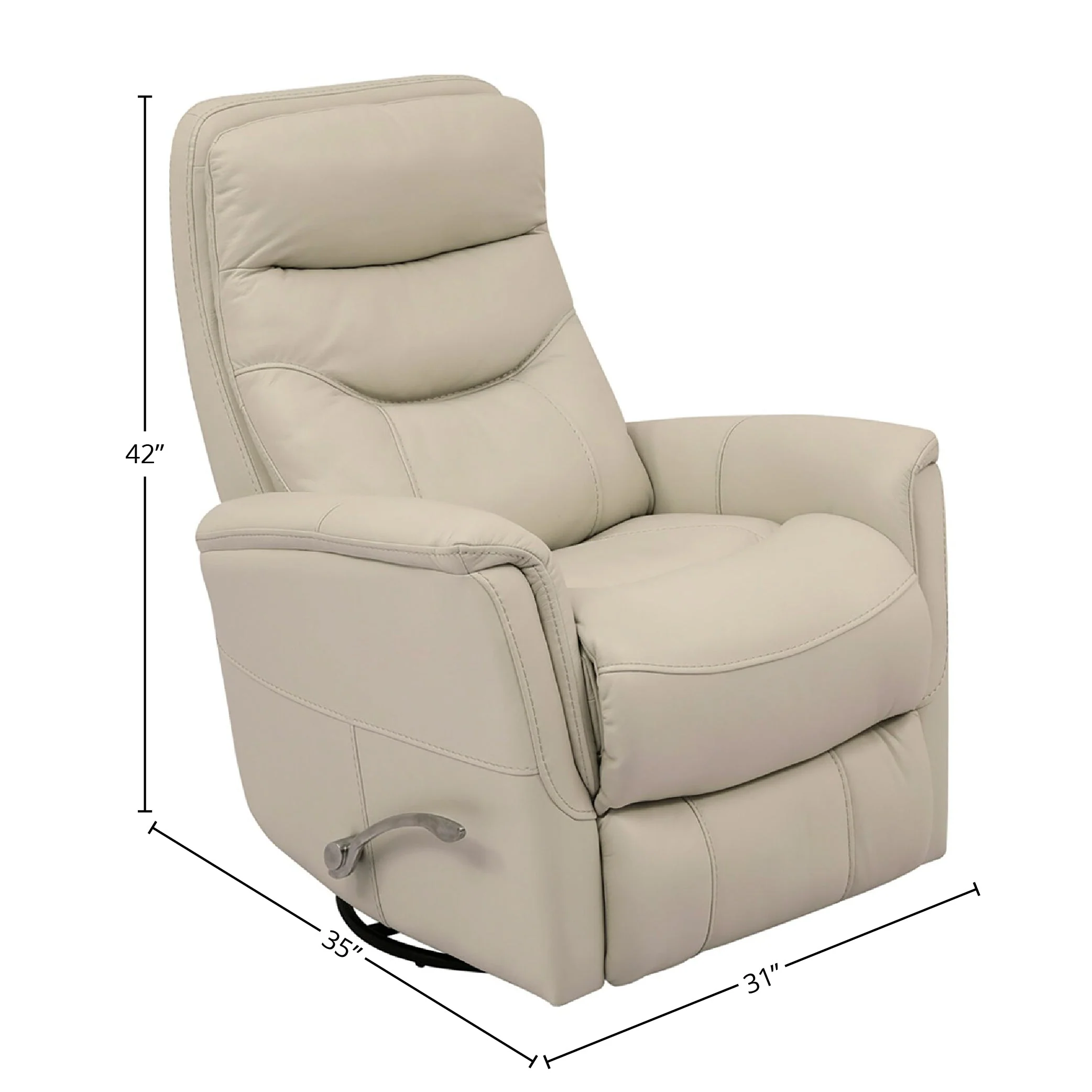 GEMINI - IVORY Manual Swivel Glider Recliner - Image 5
