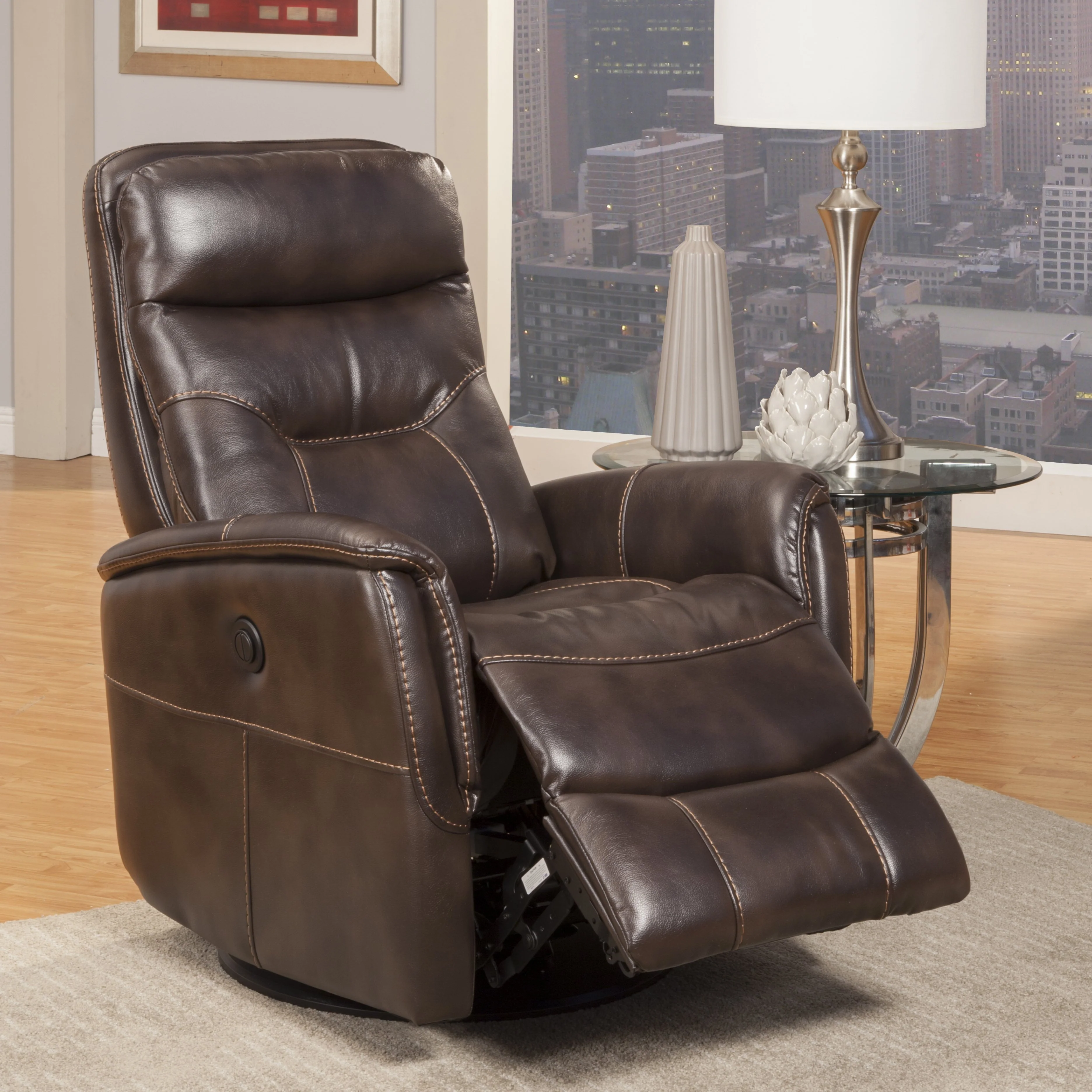GEMINI - TRUFFLE Power Swivel Glider Recliner - Image 3