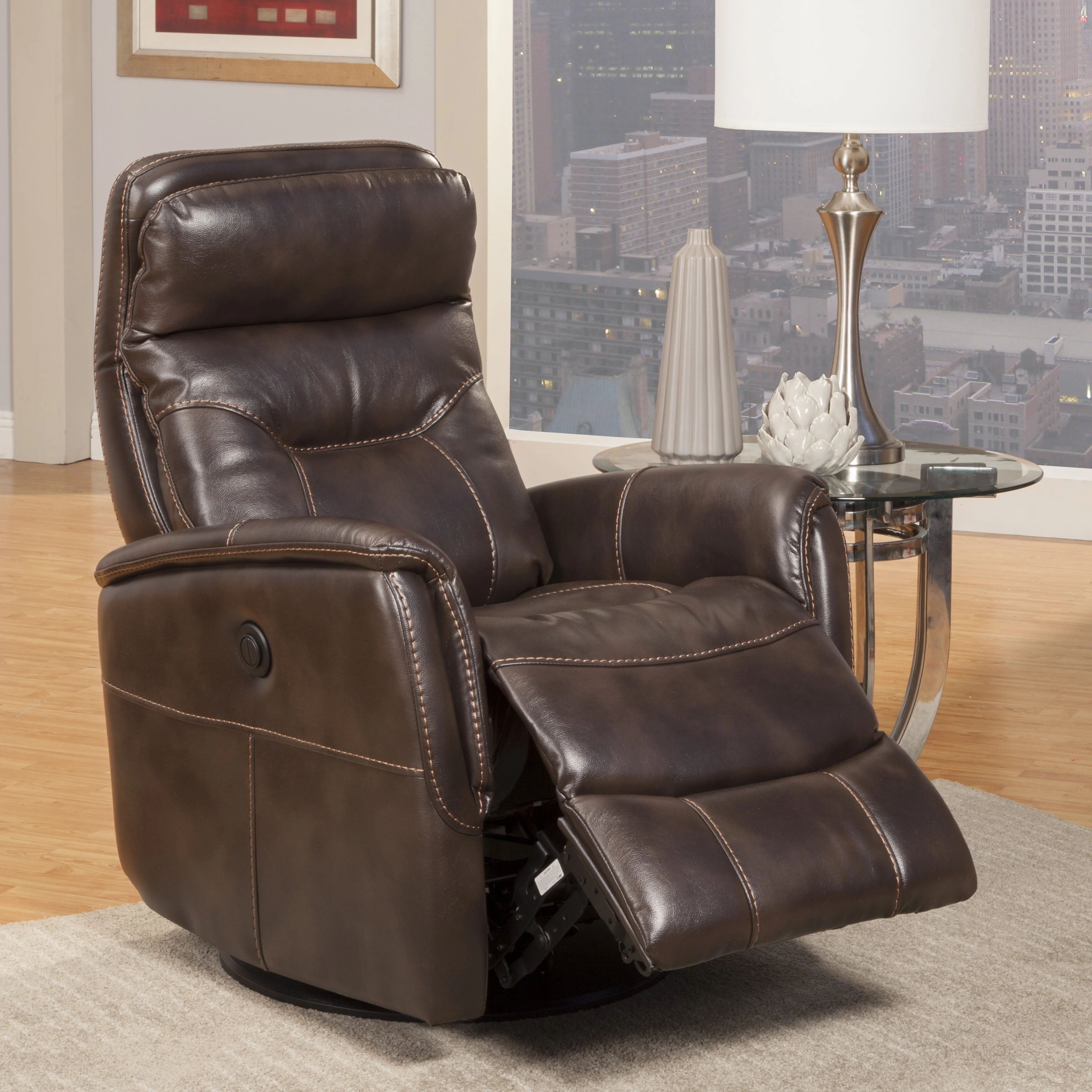 GEMINI - TRUFFLE Power Swivel Glider Recliner - Image 5