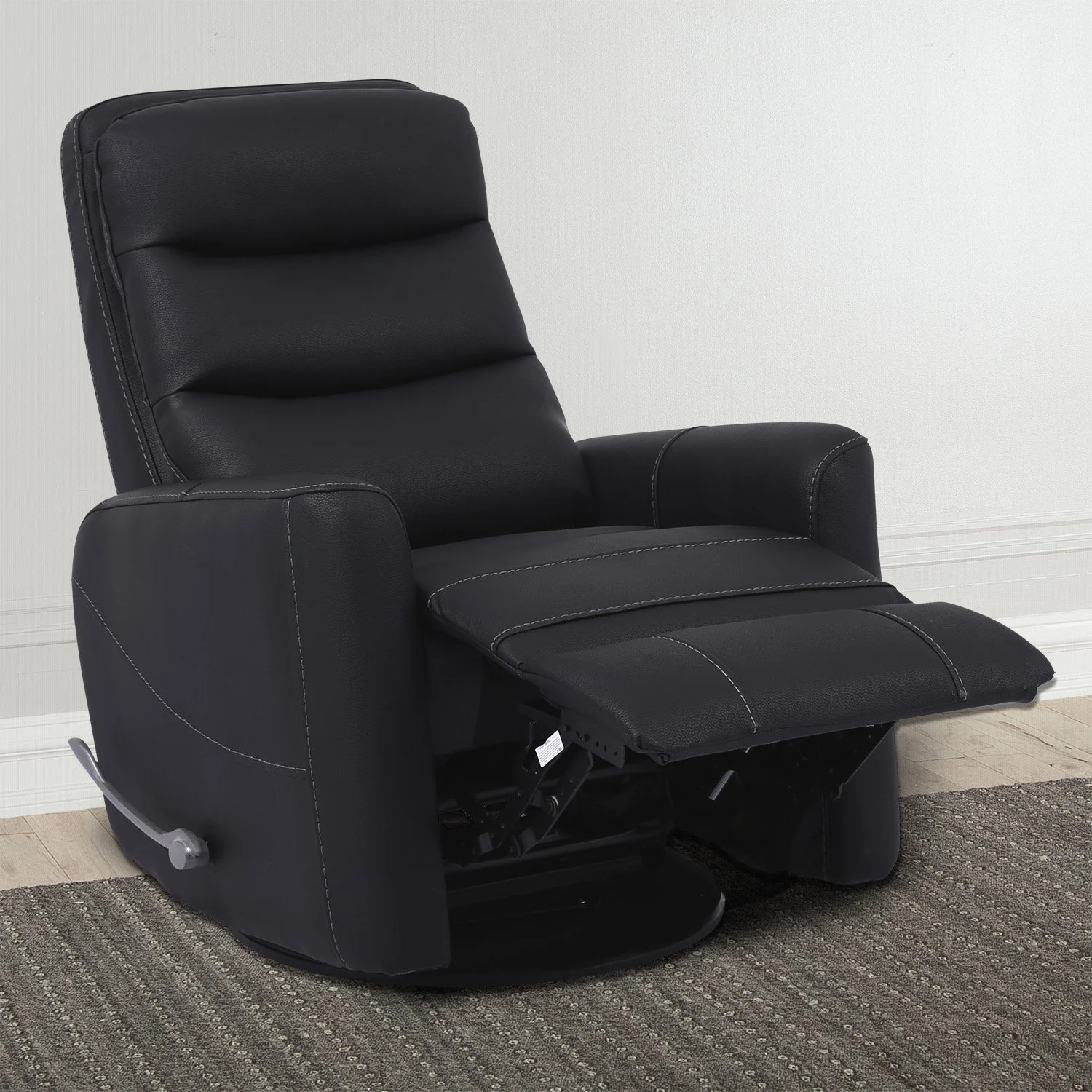 HERCULES - BLACK Manual Swivel Glider Recliner - Image 4