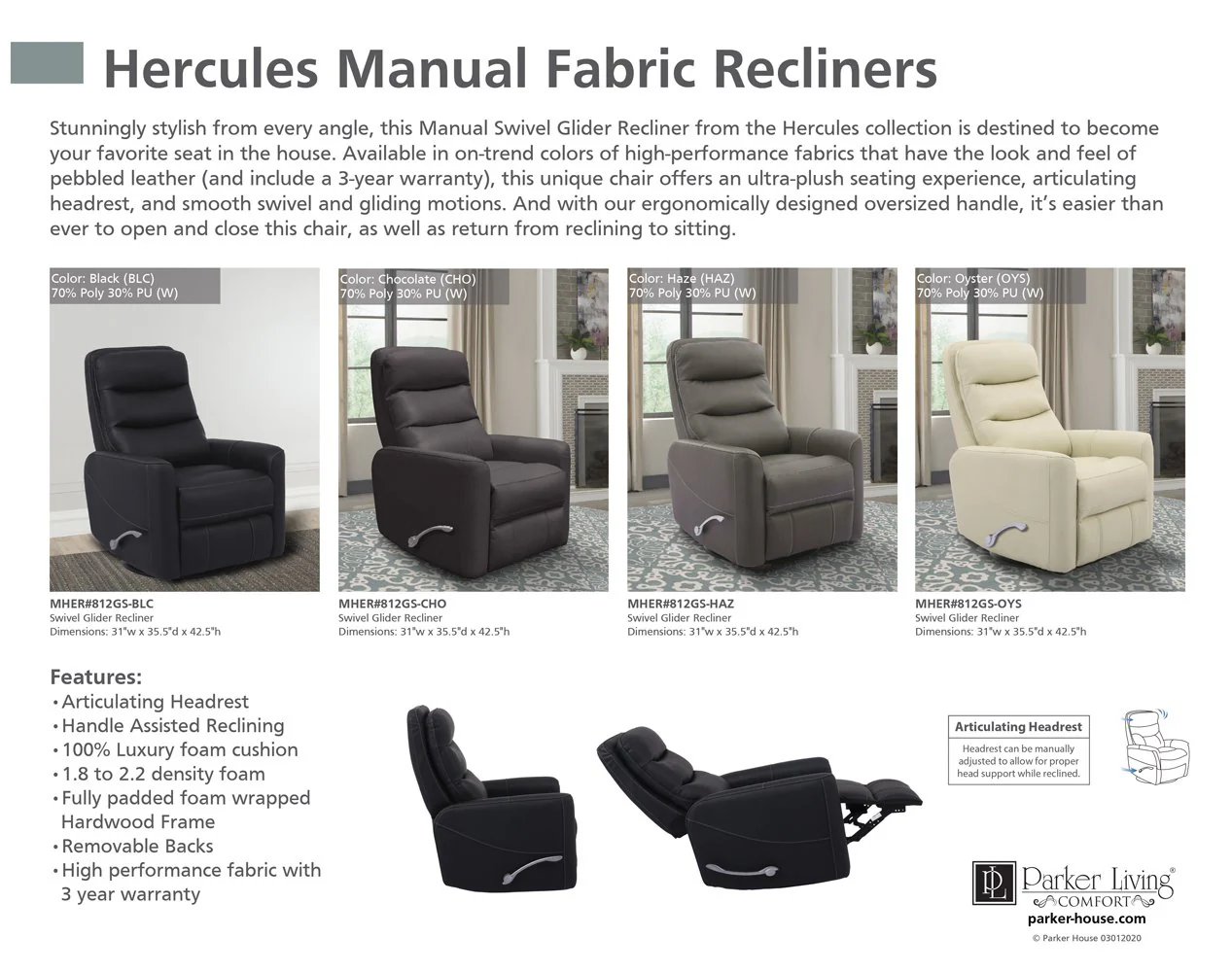 HERCULES - CHOCOLATE Manual Swivel Glider Recliner - Image 6