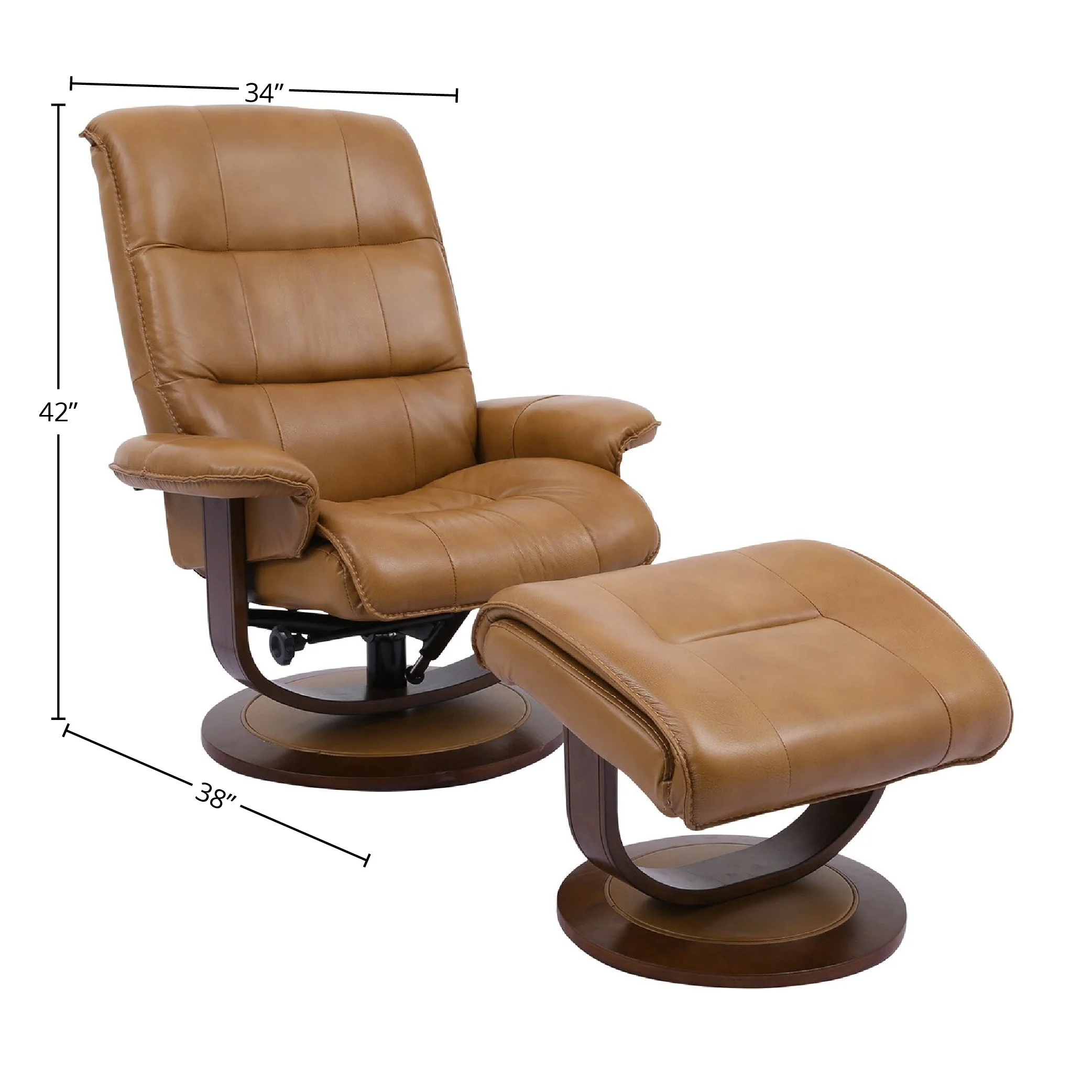 KNIGHT - BUTTERSCOTCH Manual Reclining Swivel Chair & Ottoman - Image 3