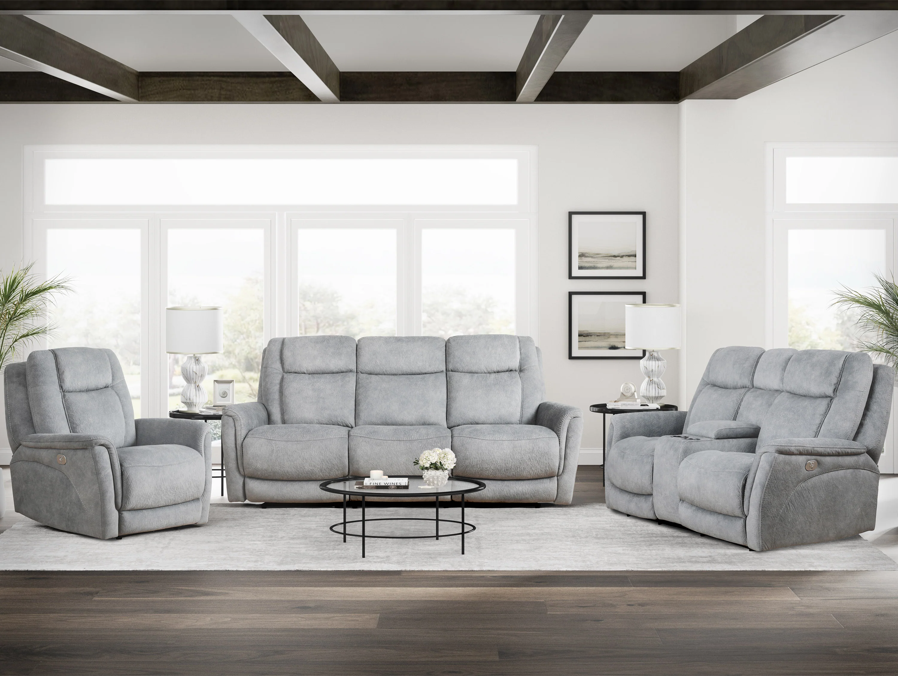 LINUS - HUDSON GREY Power Zero Gravity Sofa - Image 4
