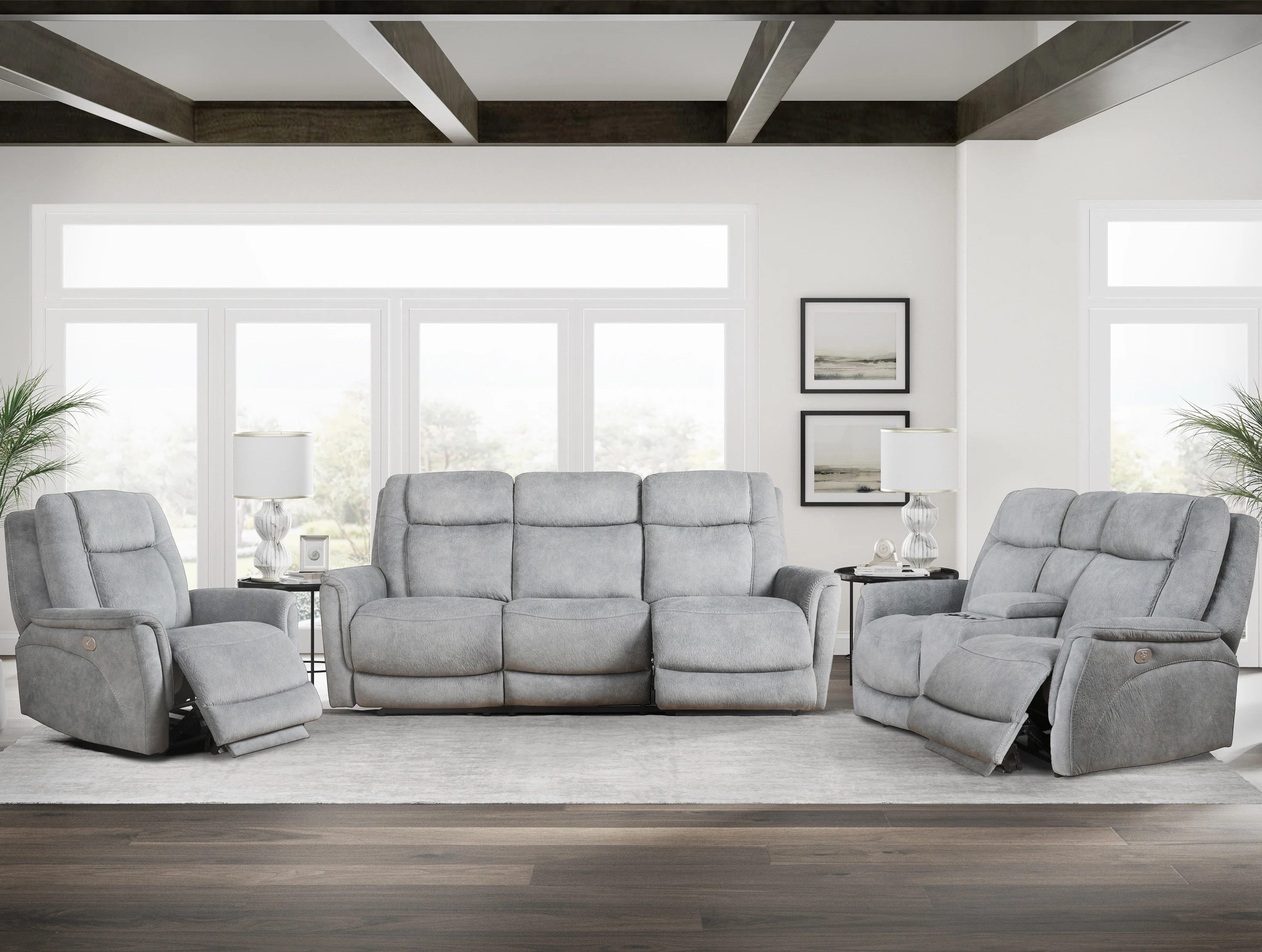 LINUS - HUDSON GREY Power Zero Gravity Sofa - Image 5