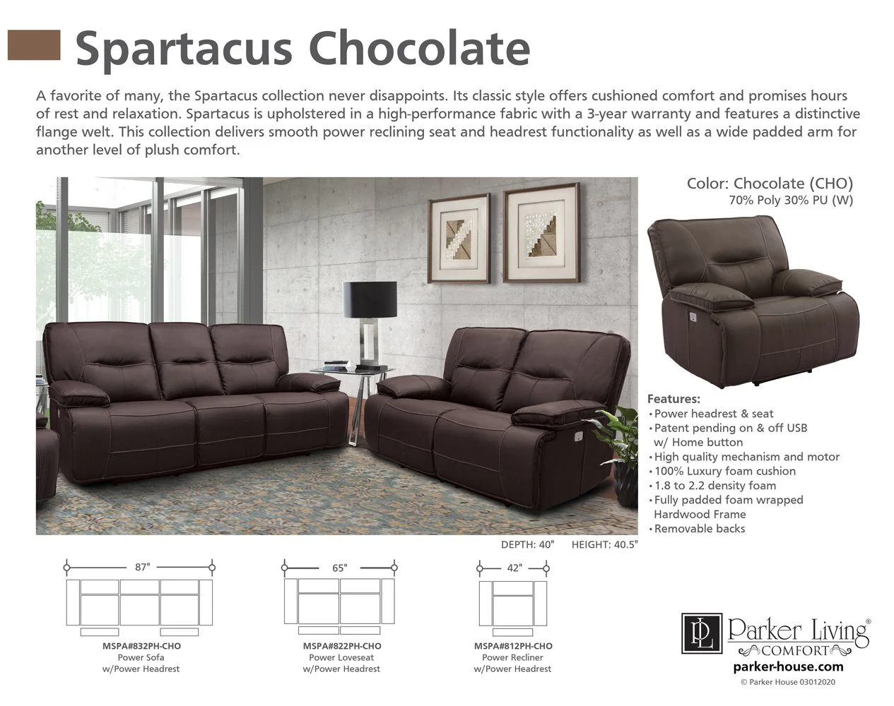 SPARTACUS - CHOCOLATE Power Recliner - Image 5