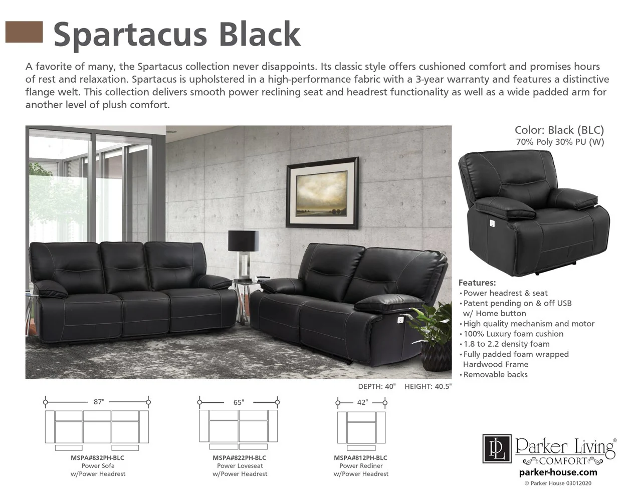 SPARTACUS - BLACK Power Loveseat - Image 4
