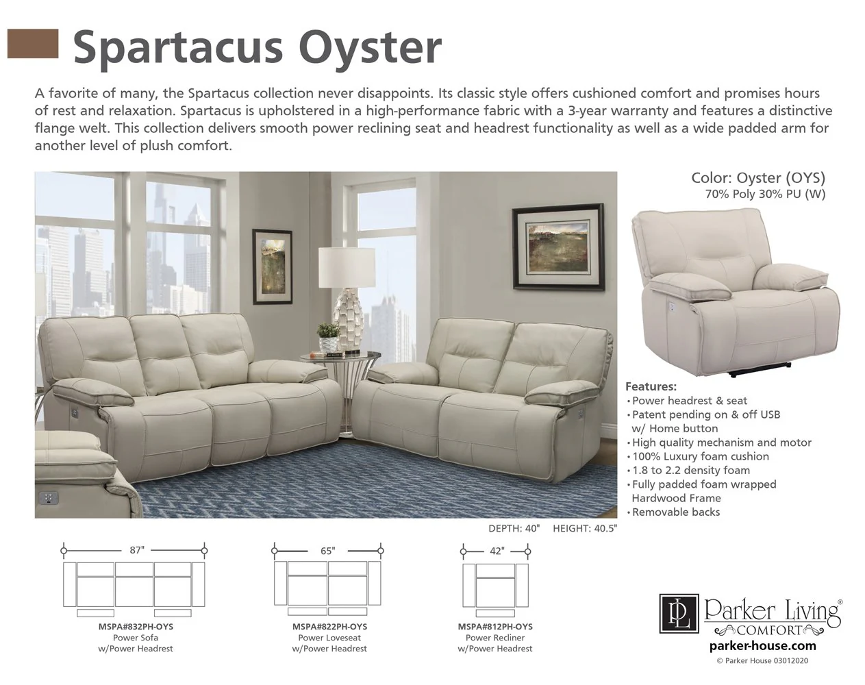 SPARTACUS - OYSTER Power Loveseat - Image 4