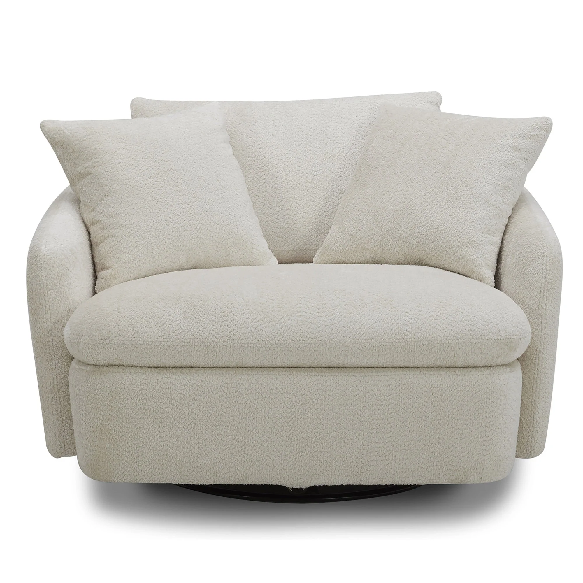BOOMER - UTOPIA SAND Large Swivel Chair with 2 Toss pillows - Image 4
