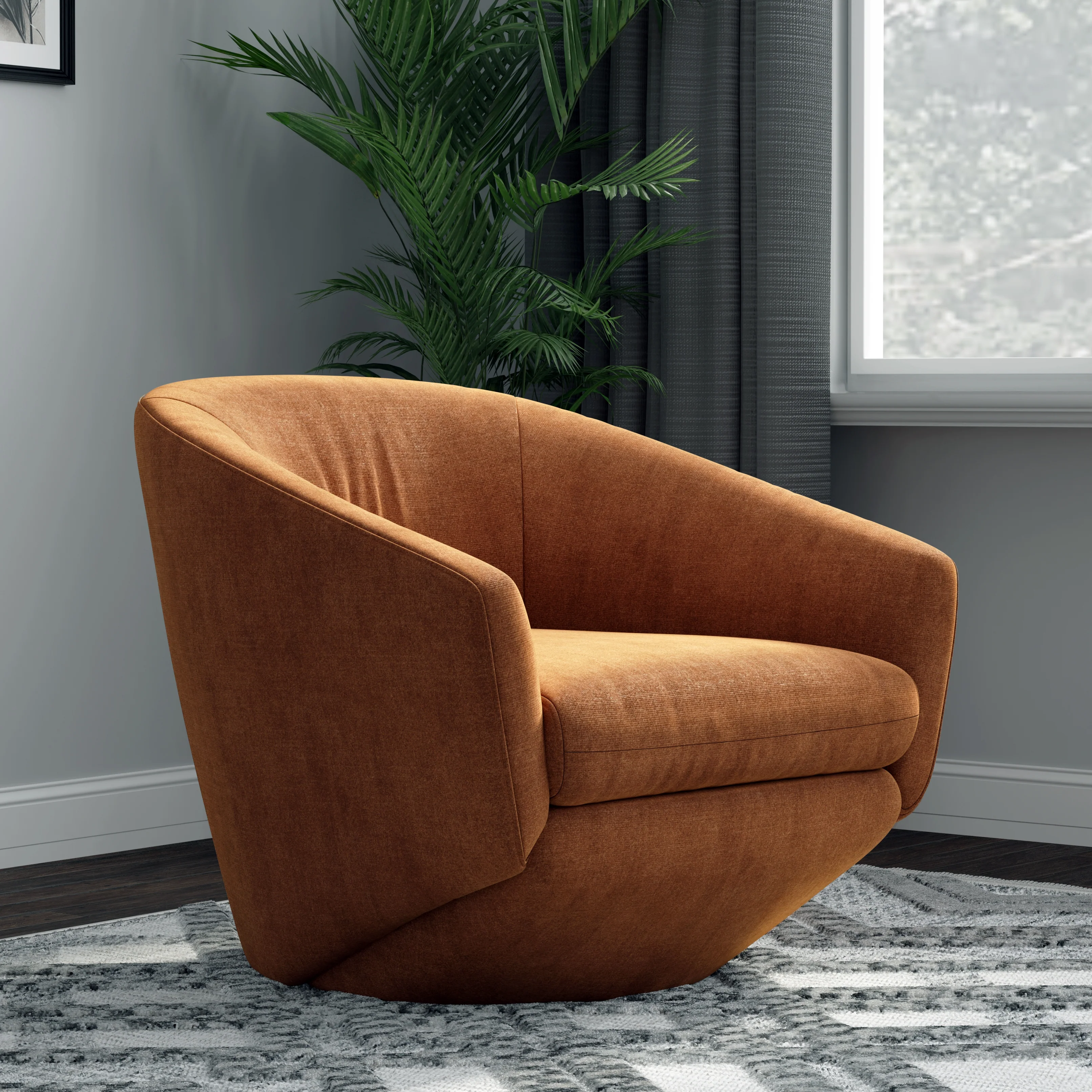 THE TWIST - ELISE RUST Accent Swivel Chair - Image 9